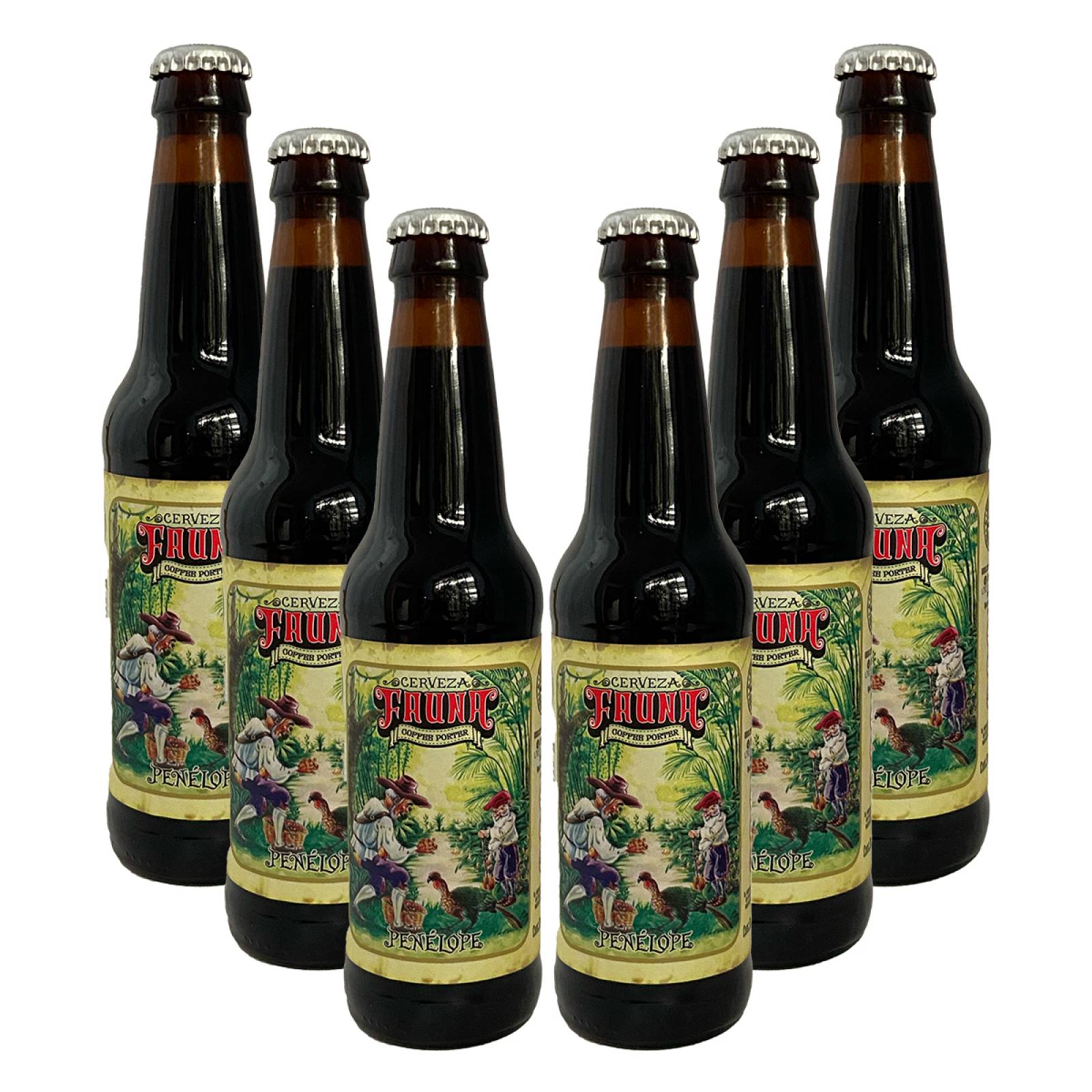 Six Pack Cerveza Artesanal Fauna Coffee Porter Penélope