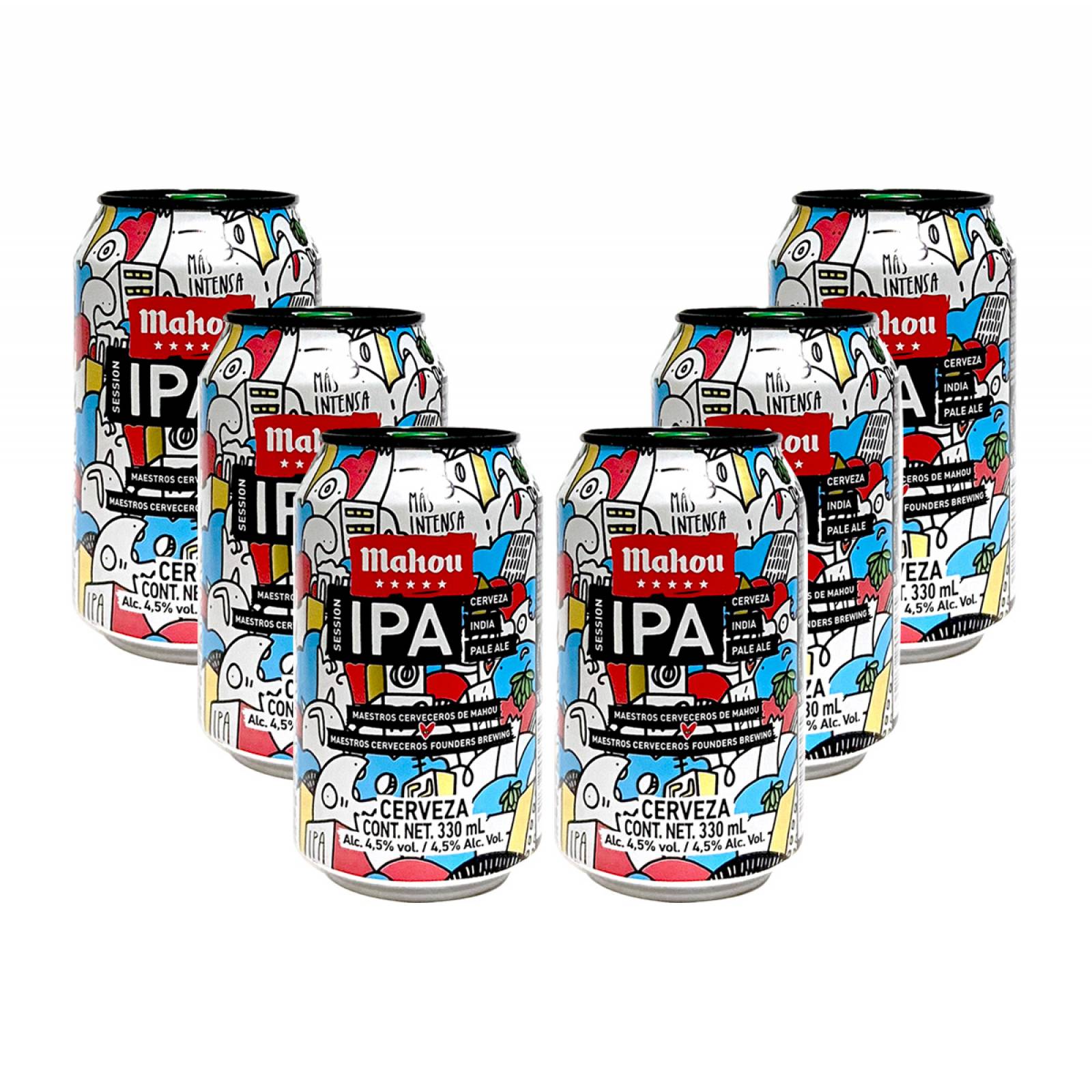 Six Pack Cerveza Mahou Session IPA Lata 330 Ml
