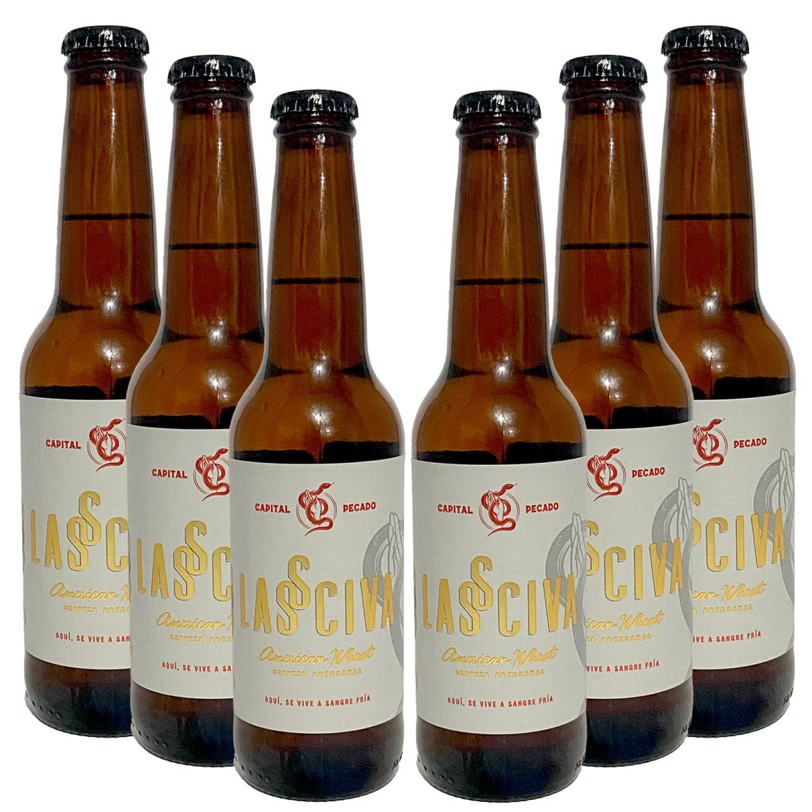 Six Pack Cerveza Capital Pecado Lasciva American 355 Ml