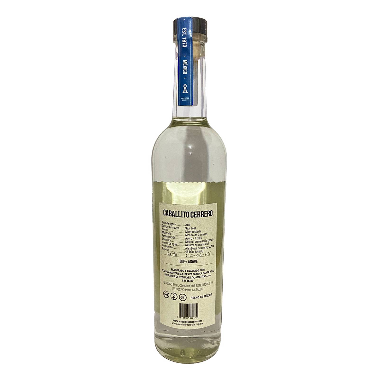 Destilado De Agave Caballito Cerrero Blanco 40 700 Ml
