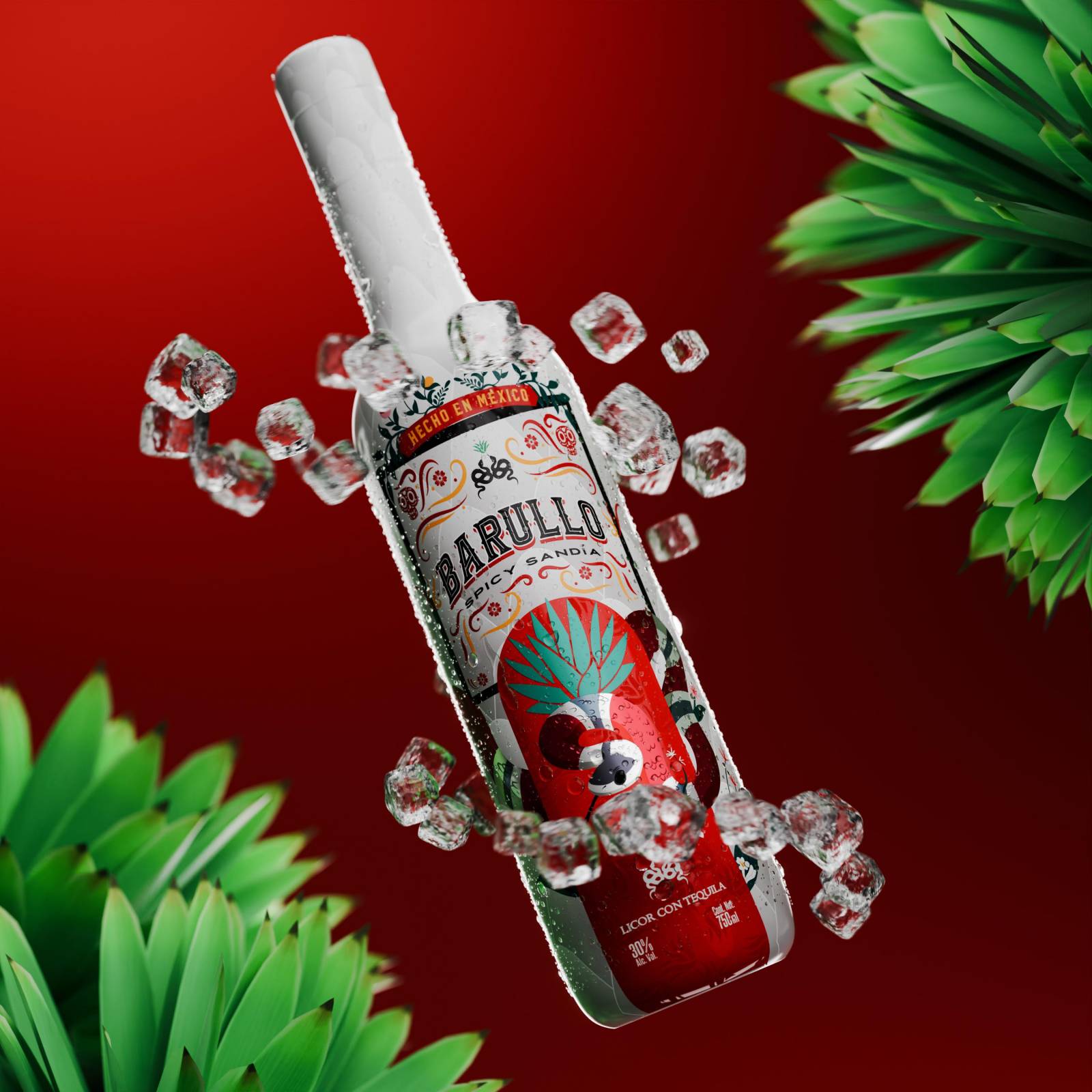 Tripack Licor con Tequila Barullo Spicy Sandía 750 Ml