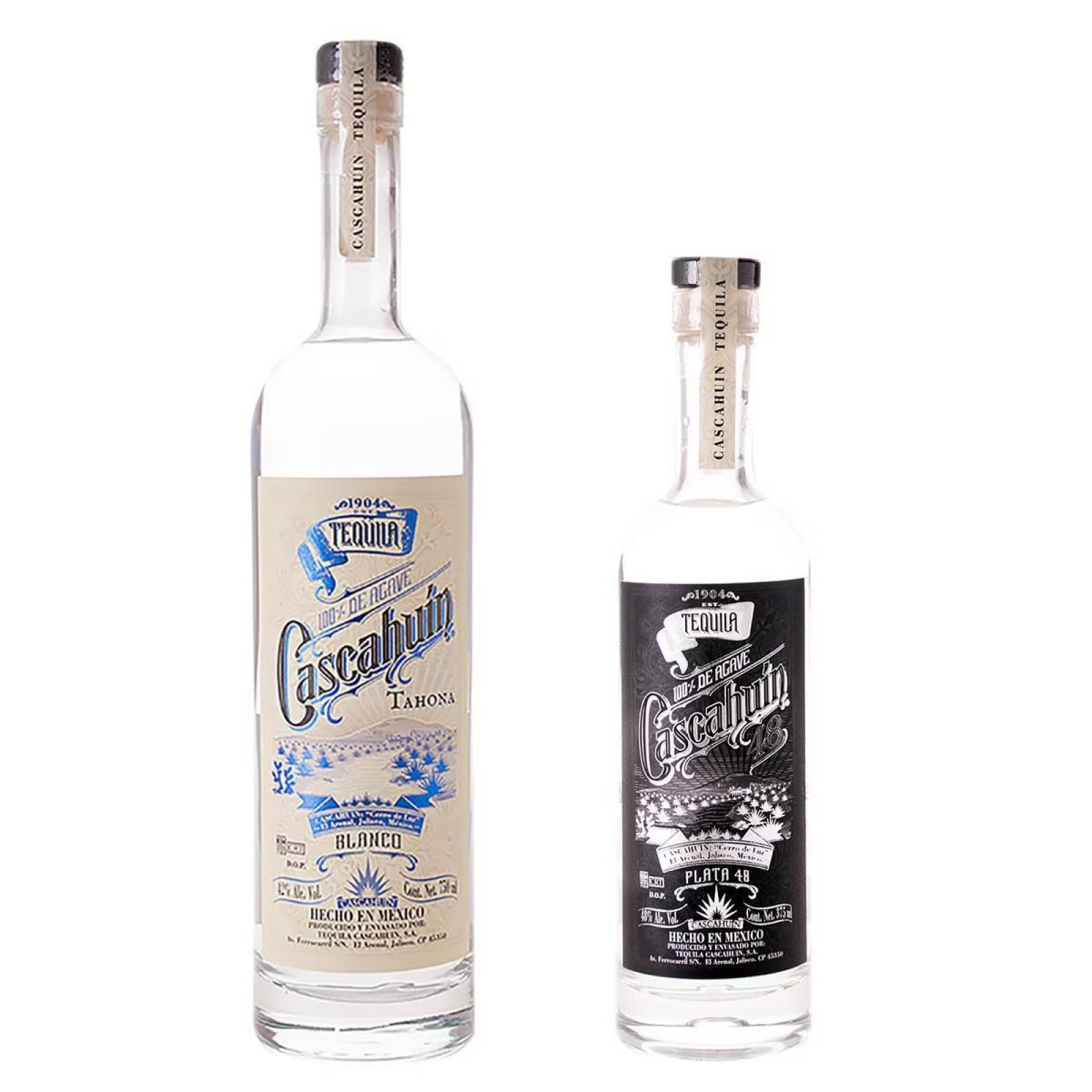 Duo Pack Tequila Cascahuín Tahona 750 Ml   Plata 375 Ml