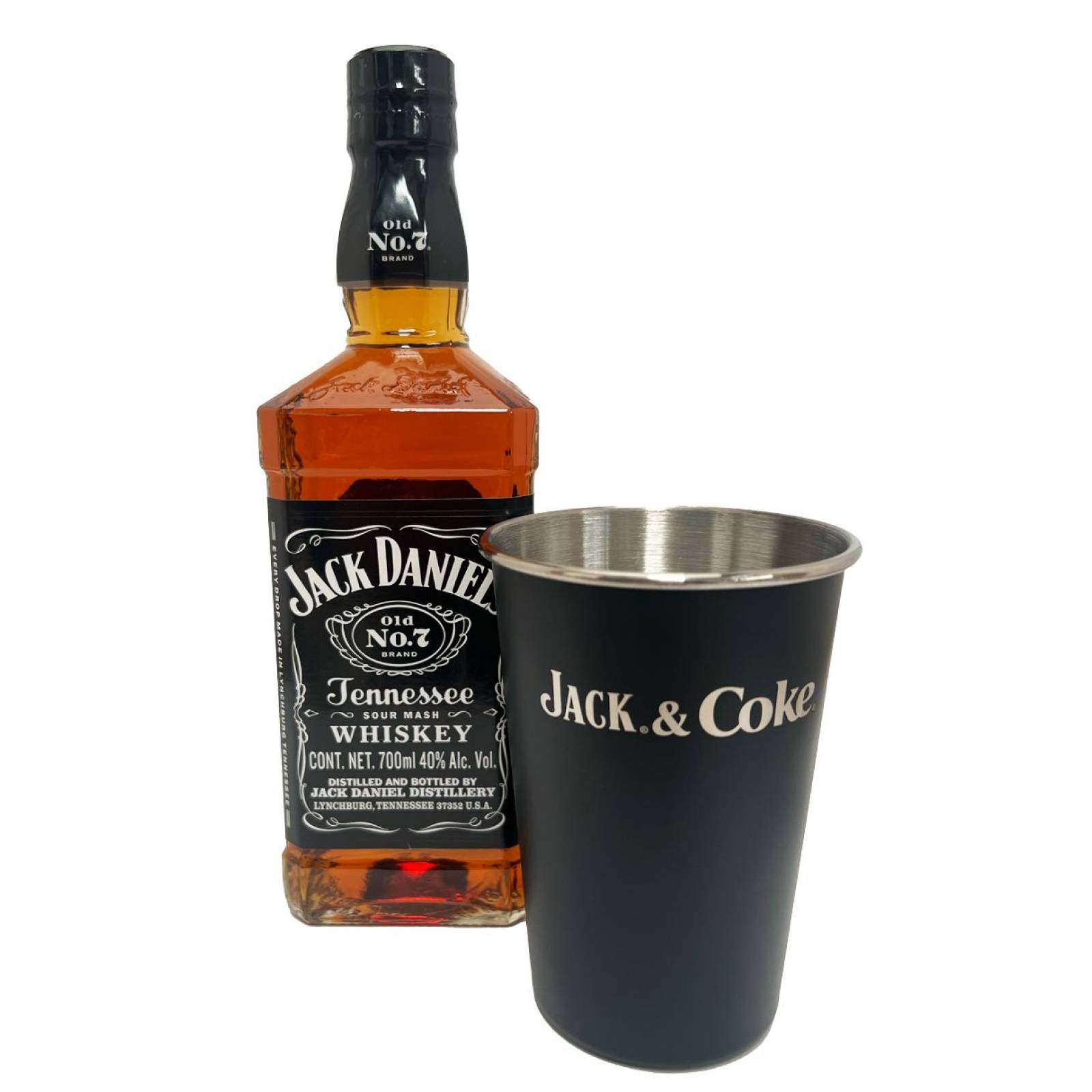 Whiskey Jack Daniel´s con Vaso de Acero Inoxidable 700 Ml