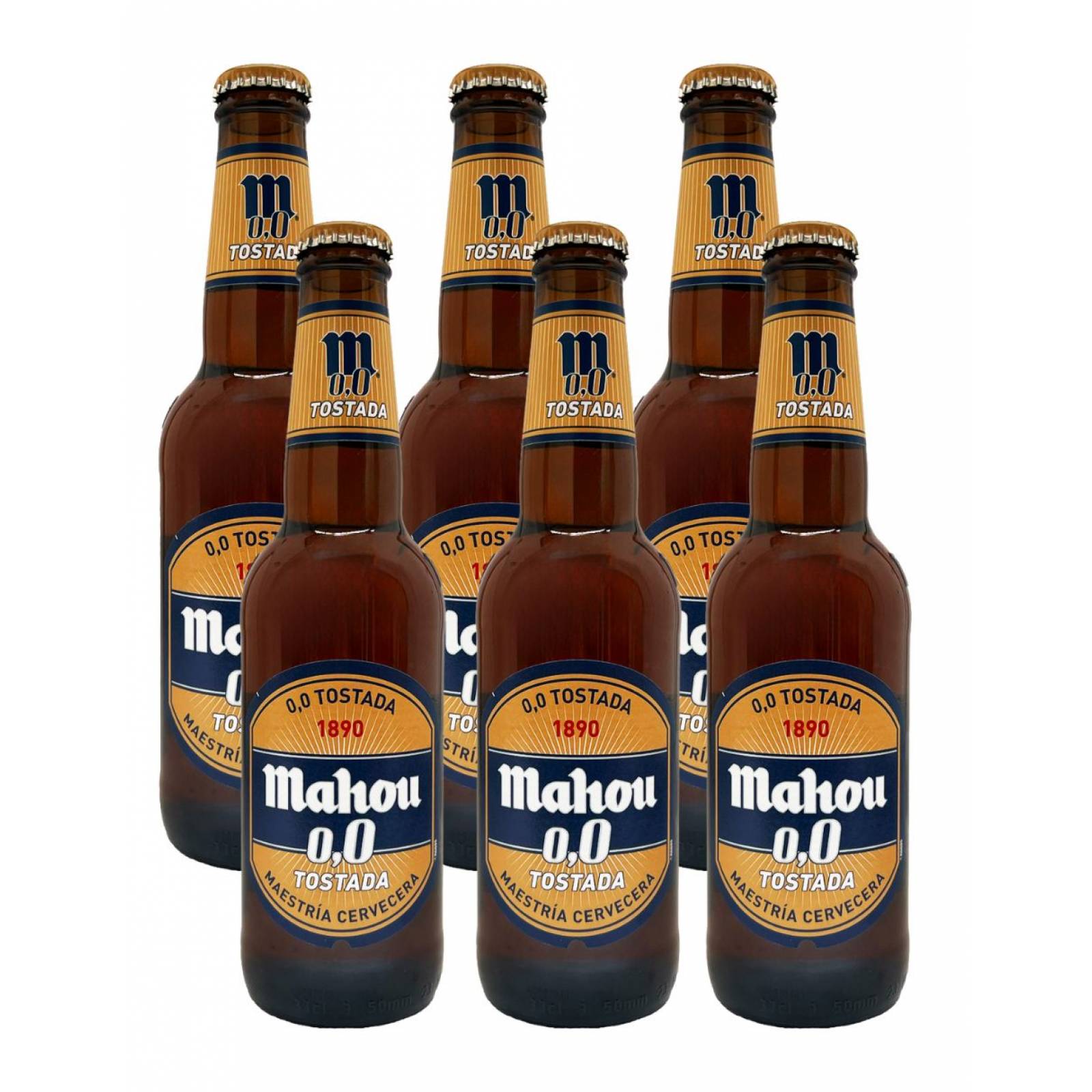 Six Pack Cerveza Mahou 00 Tostada Sin Alcohol 330ml