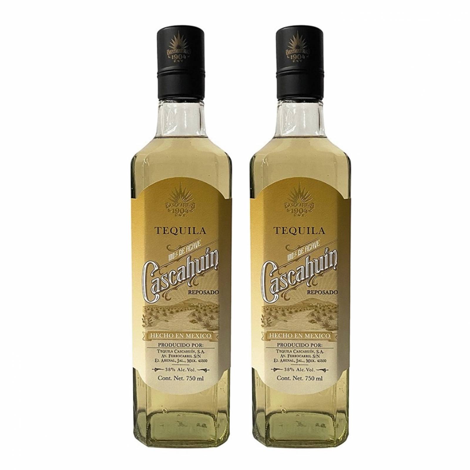 Dos Botellas Tequila Artesanal Cascahuín Reposado 750 Ml