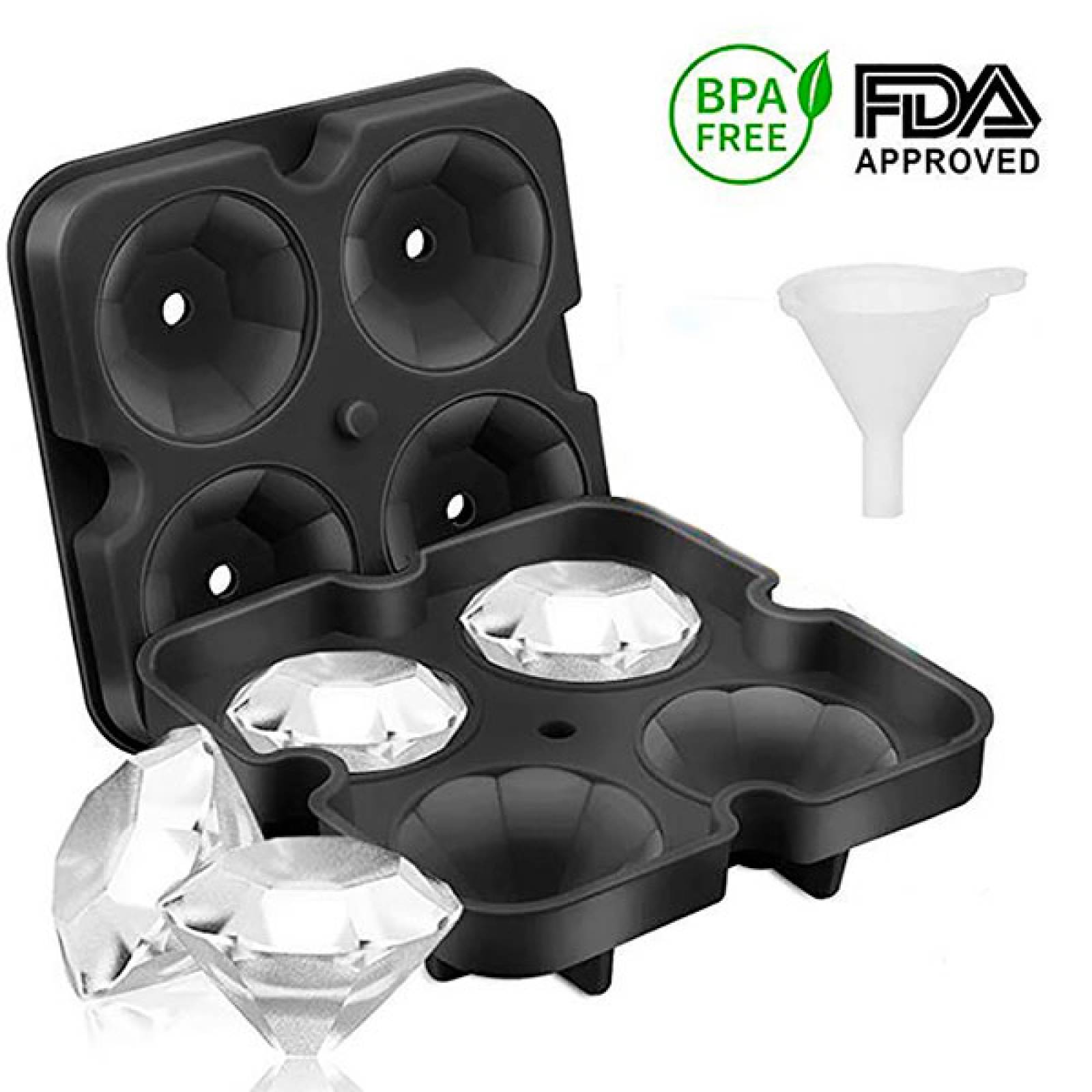 MADIOLA Bandeja de hielo, Molde de hielo en forma de Diamante para Chocolate Gelatina Repostería, bebidas