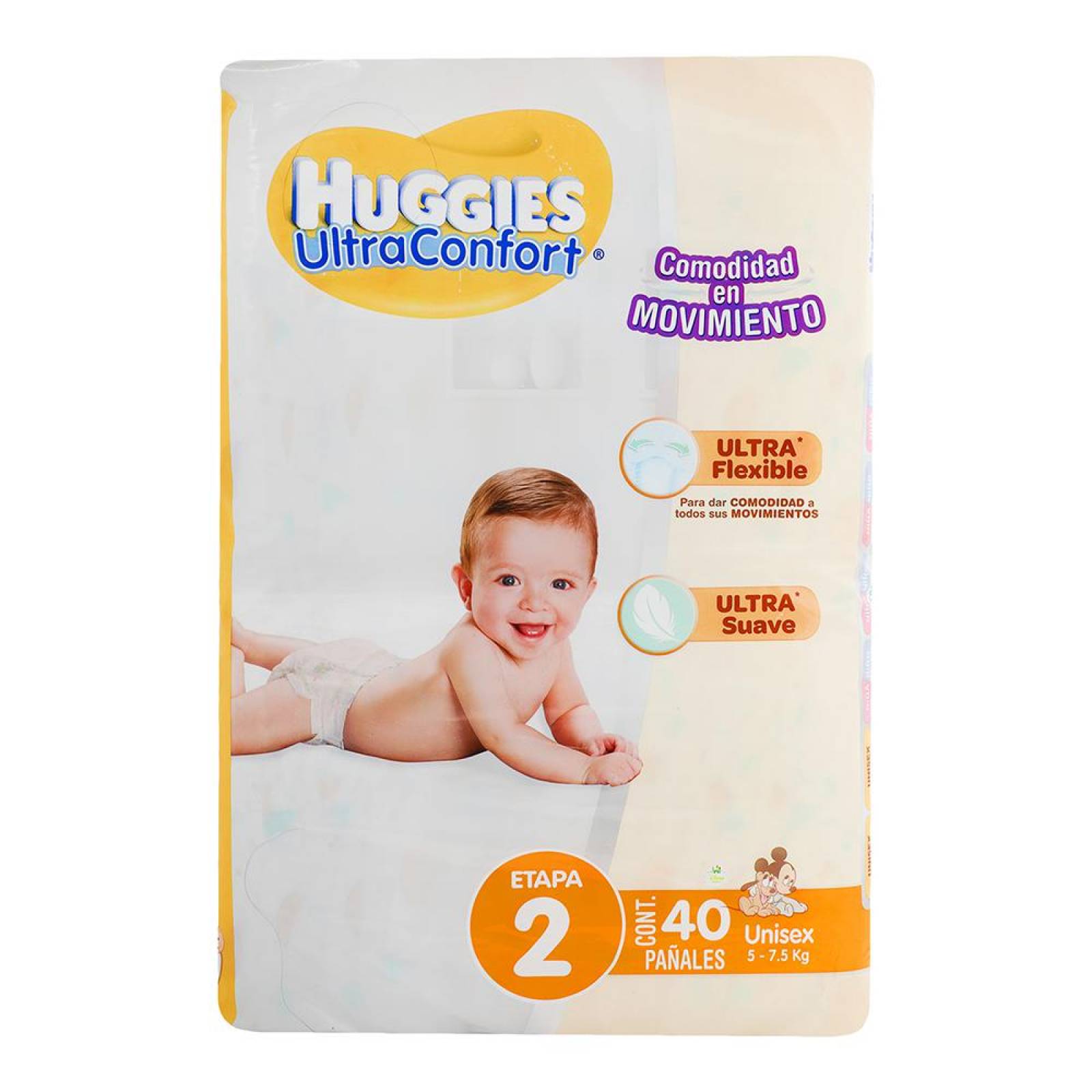 Huggies Ultraconfort Pañal Desechable para Bebé Etapa 2 Unisex 40 Piezas