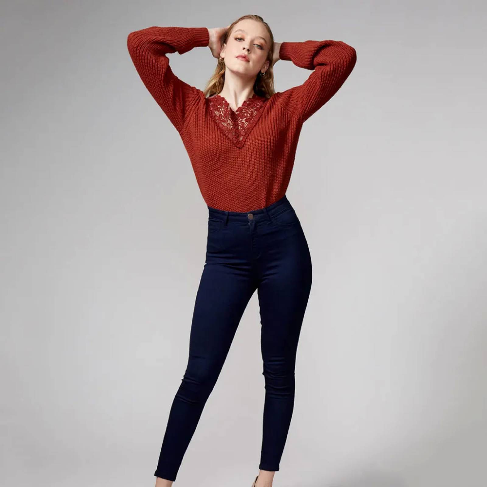 Jeans casual dama azul marino Atmosphere Dnm modelo 0343