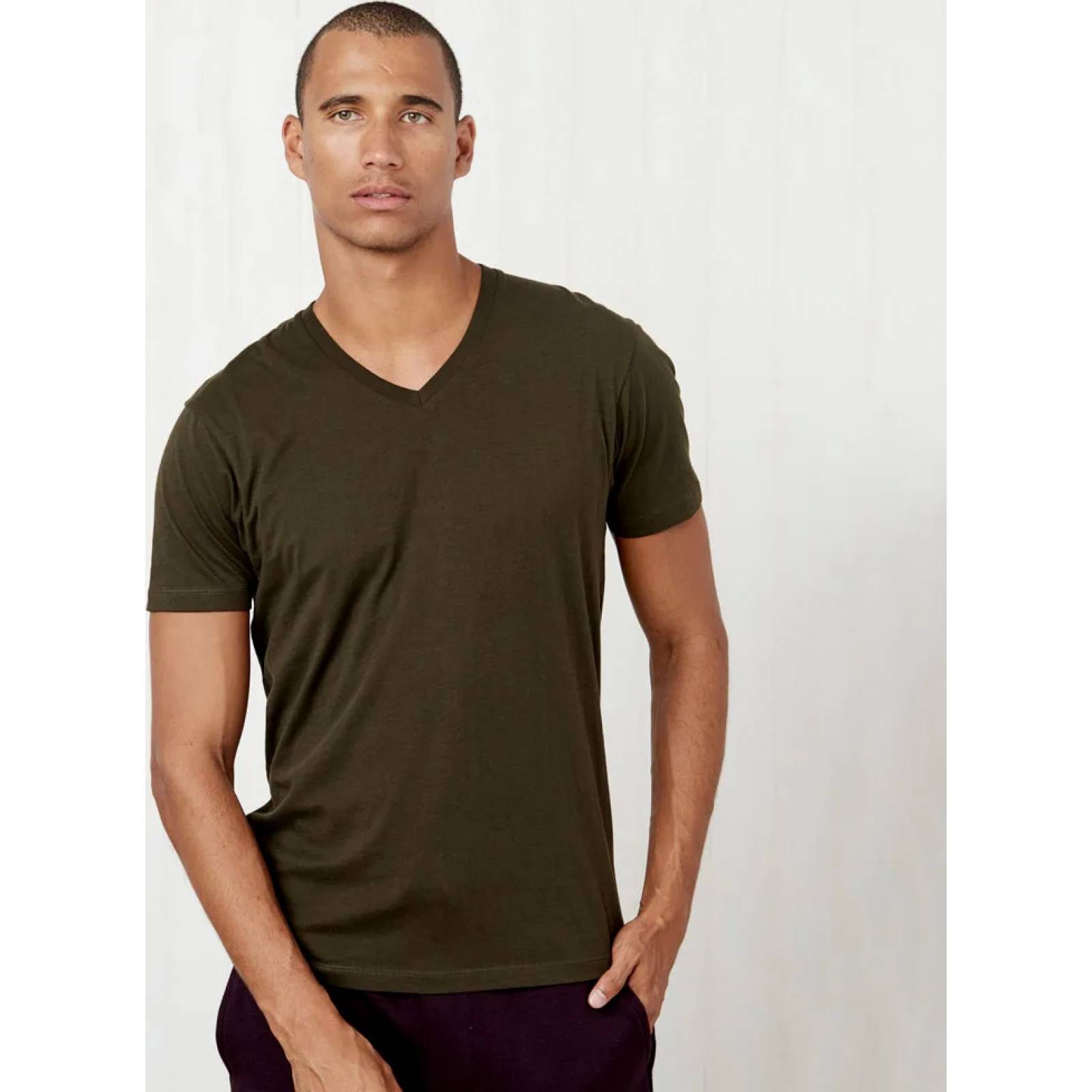 Playera casual caballero verde olivo Next & Co modelo 0474
