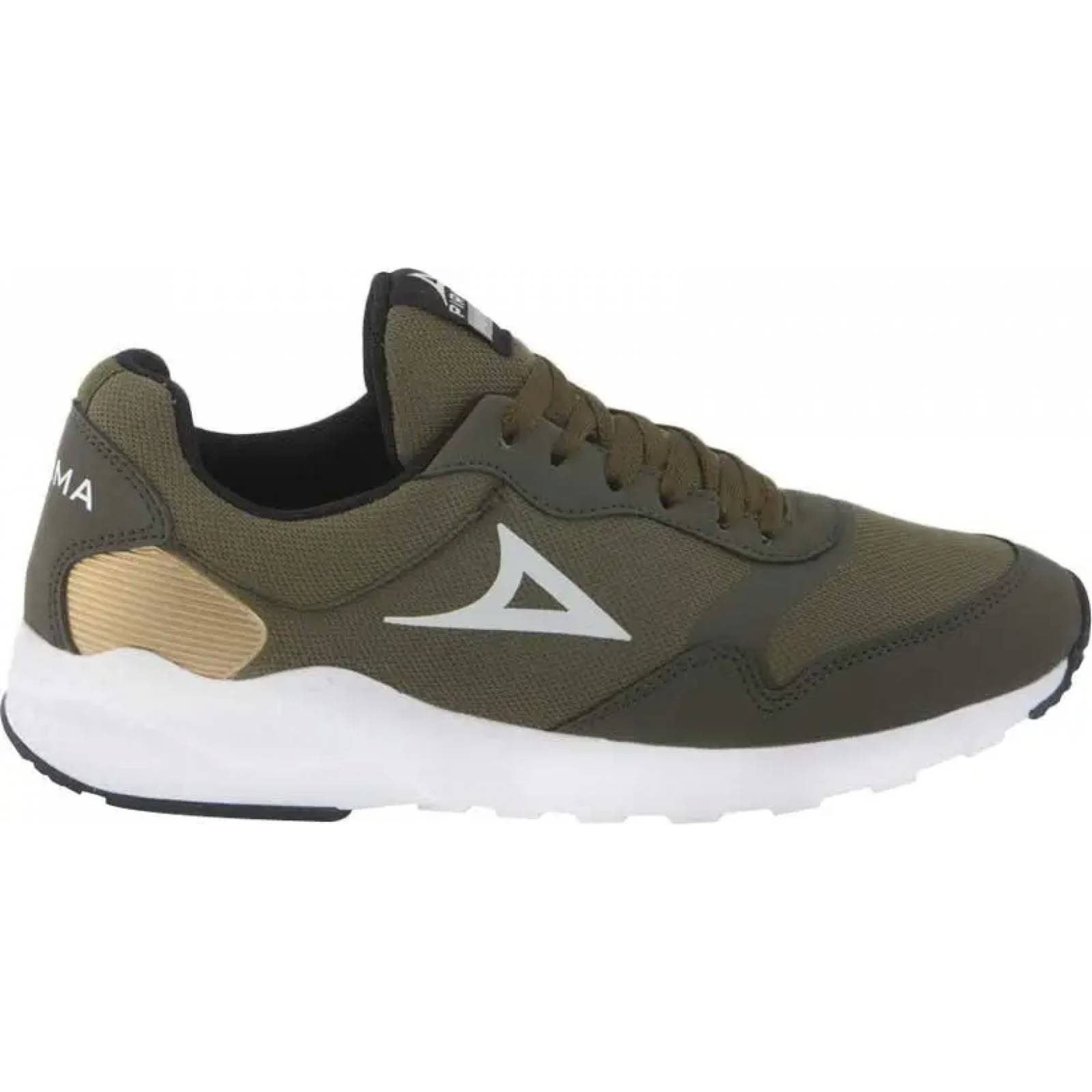 Correr tenis deportivo caballero verde olivo Pirma Brasil modelo 5014
