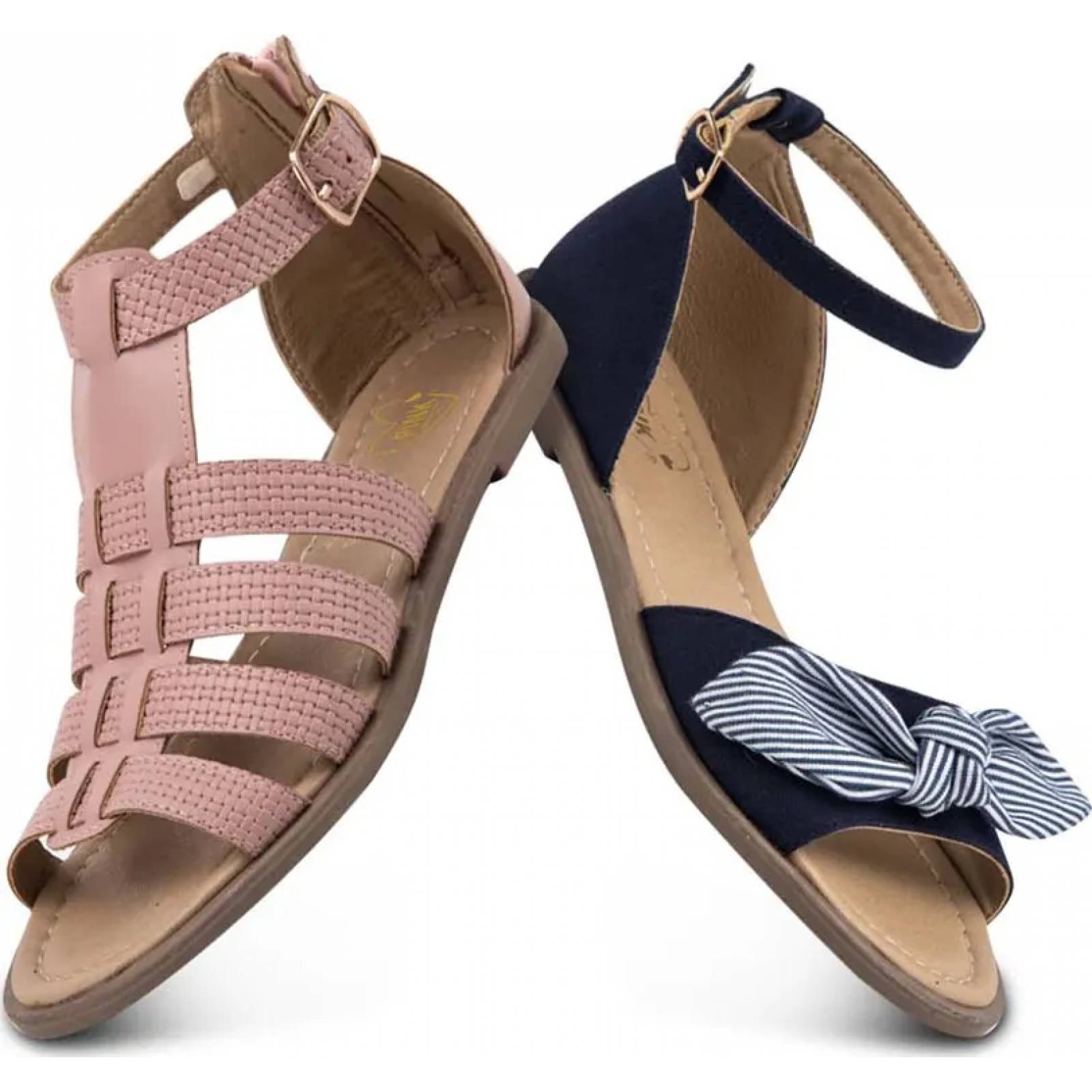 Kit 2 pares sandalia casual dama multicolor Pink By Price Shoes modelo 1810