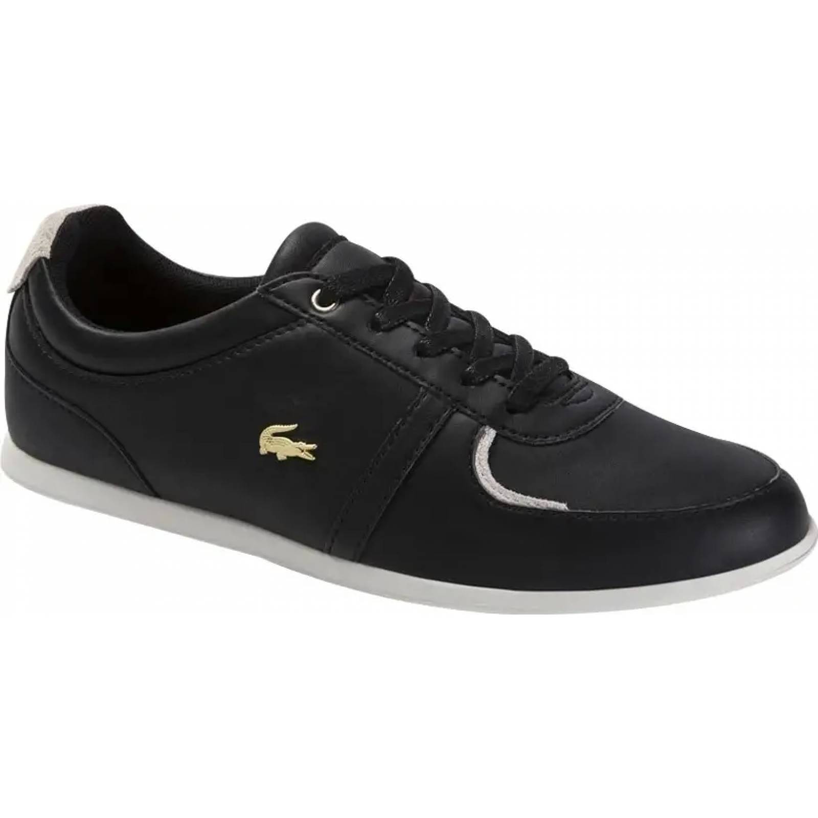 Choclo tenis casual urbano dama blanco/negro Lacoste modelo 3454