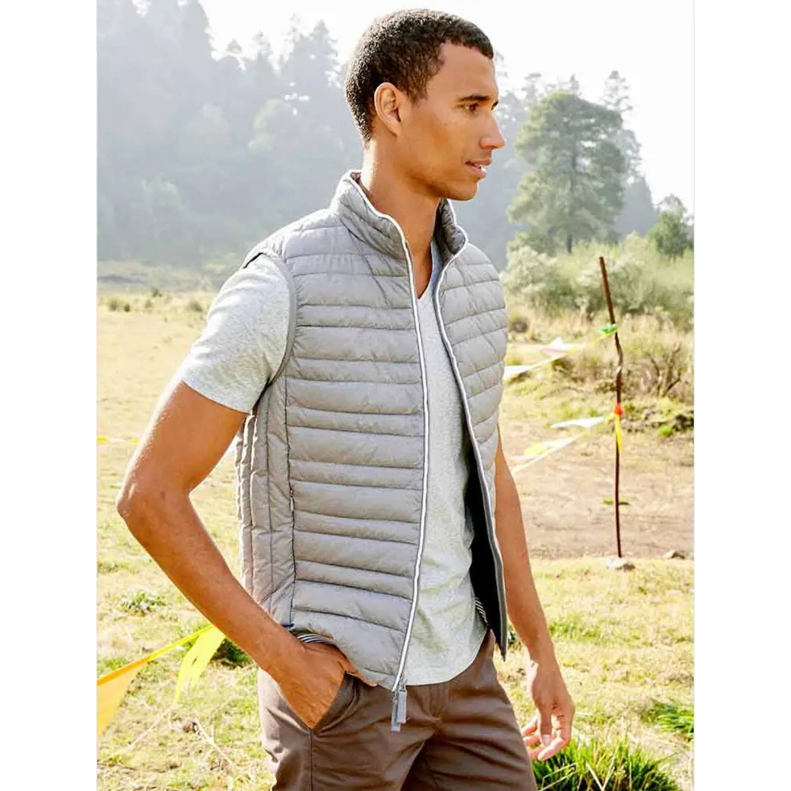 Chaleco abrigadora caballero gris D.e.e.p Selection modelo AX8N