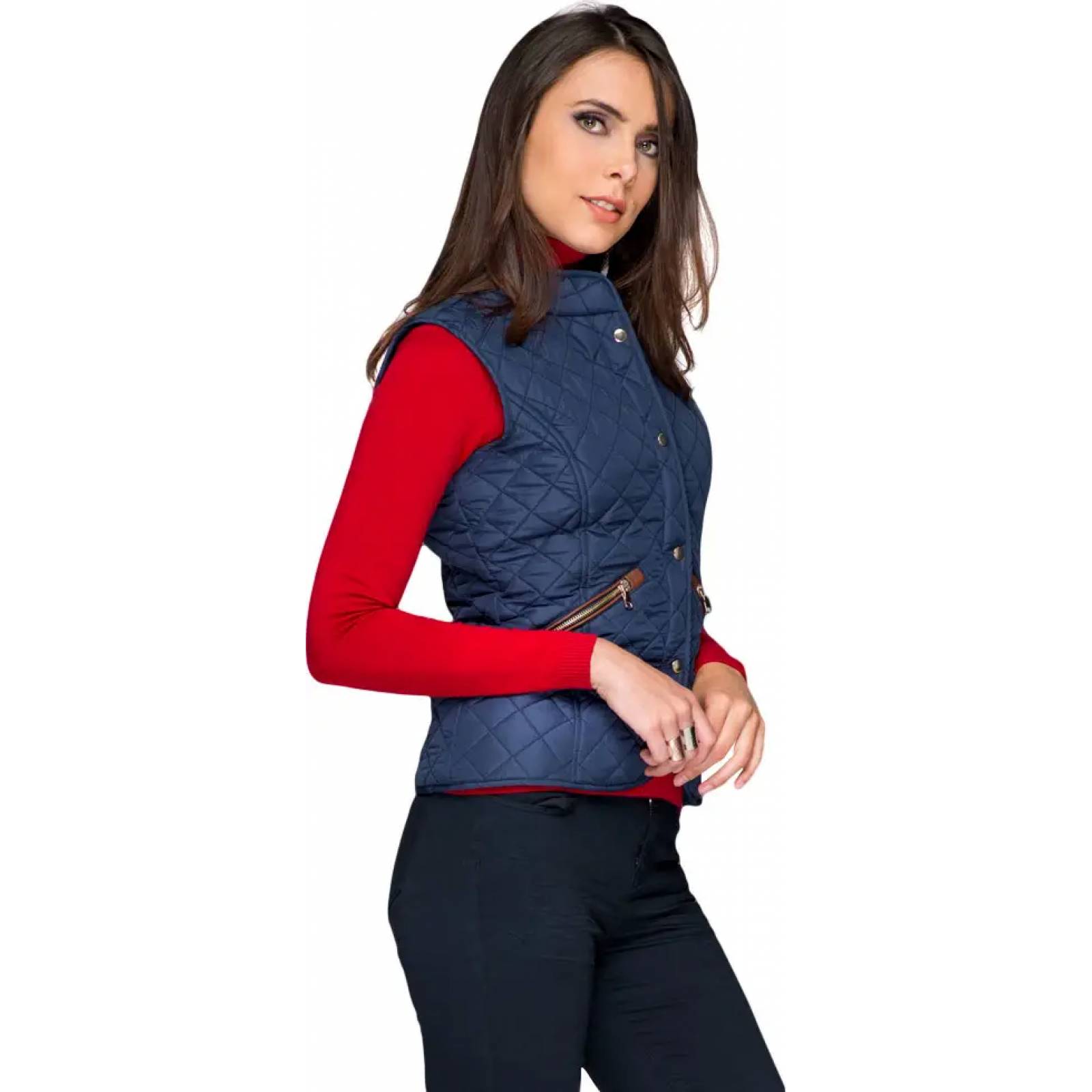 Chaleco abrigadora dama azul marino Holly Land modelo 1214