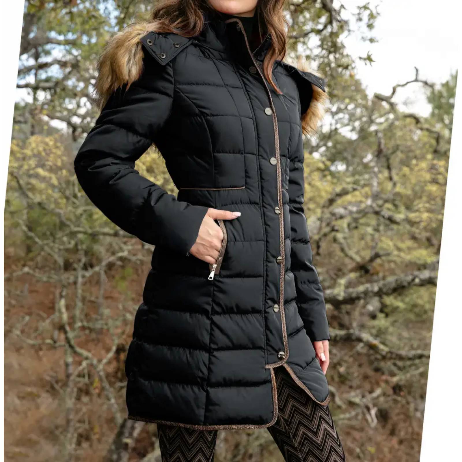 Chamarra abrigadora dama negro Holly Land modelo 0880