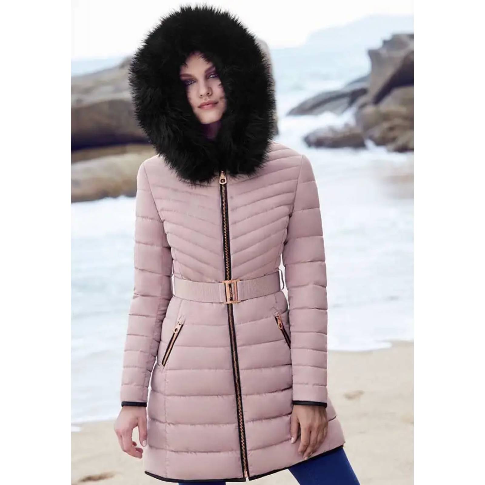 Chamarra abrigadora dama negro Holly Land modelo 0880