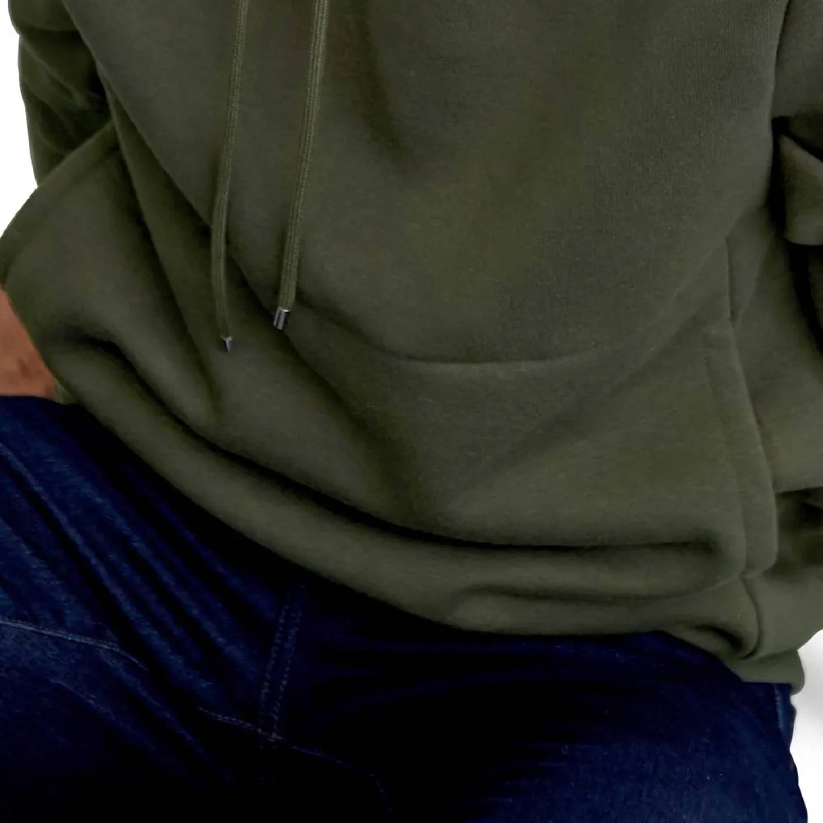 Sudadera abrigadora caballero verde olivo Hard Soda modelo DEN2