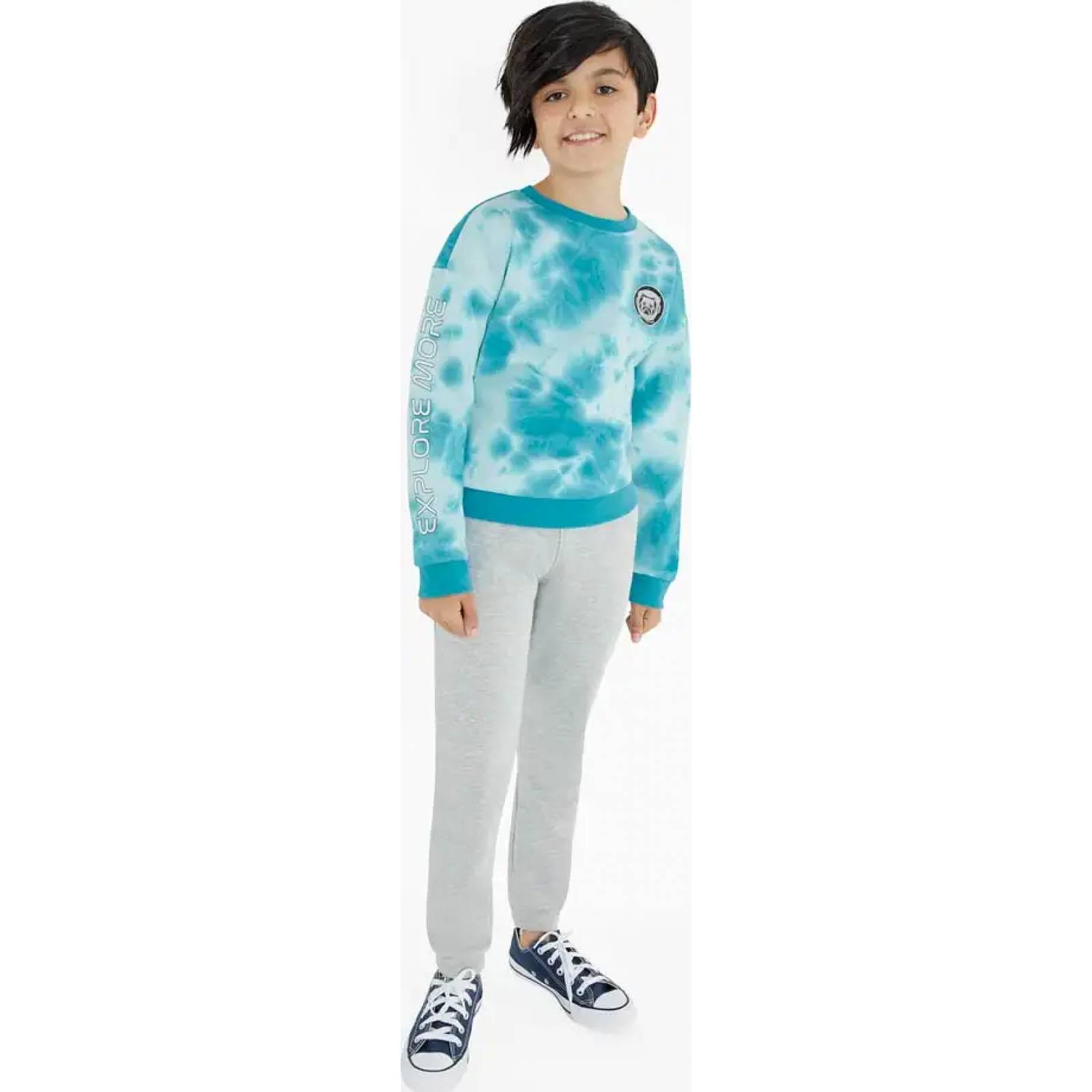 Sudadera abrigadora niño azul turquesa Next & Co modelo PK3N