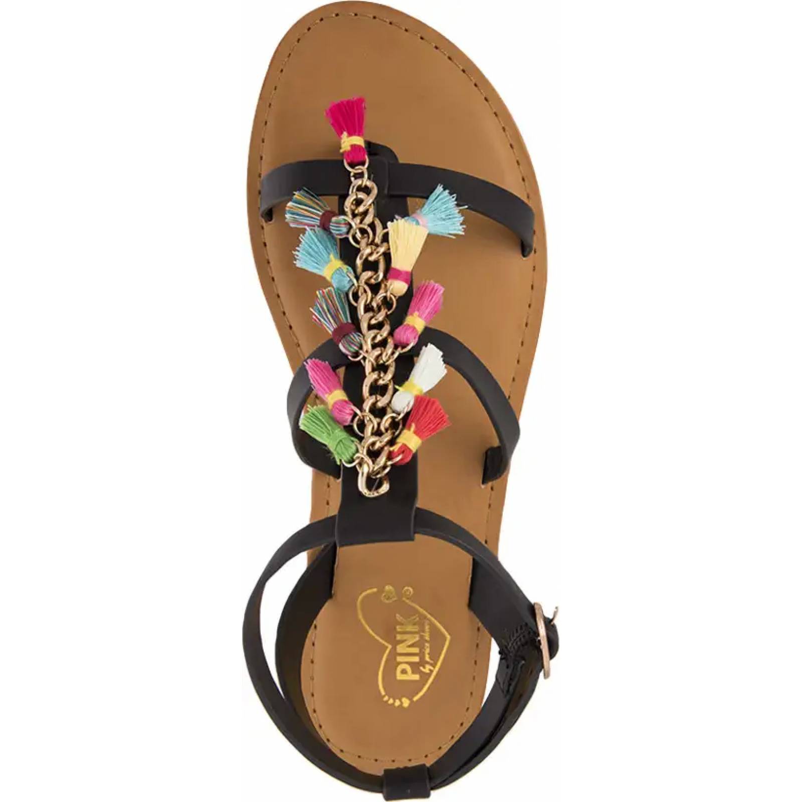 Sandalia casual dama negro Pink By Price Shoes modelo E46S