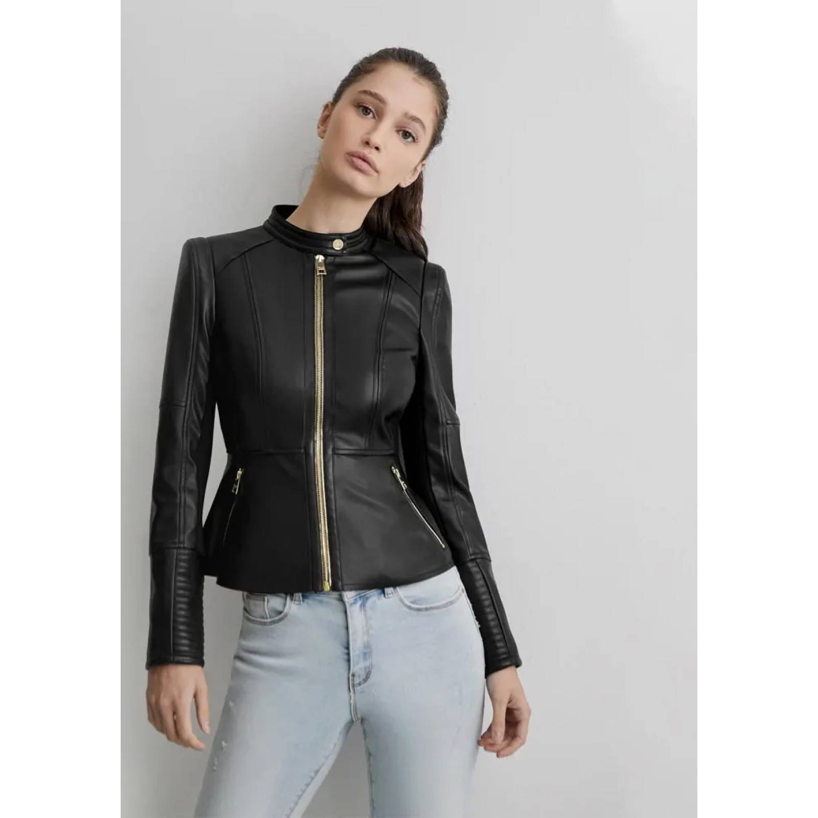 Chamarra abrigadora dama negro Holly Land modelo T027