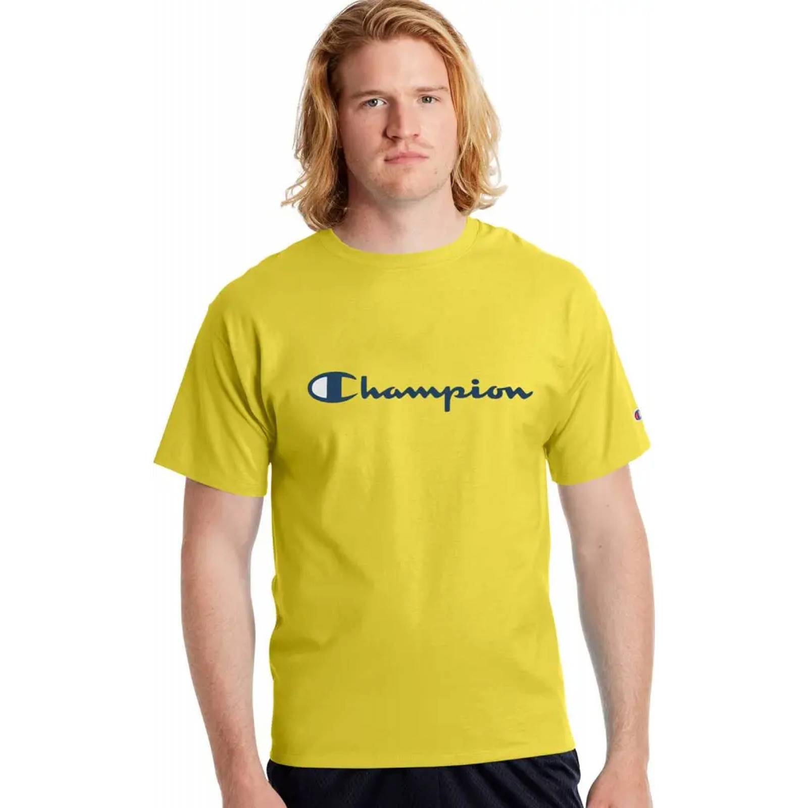 Playera casual caballero amarillo Champion modelo AYDE