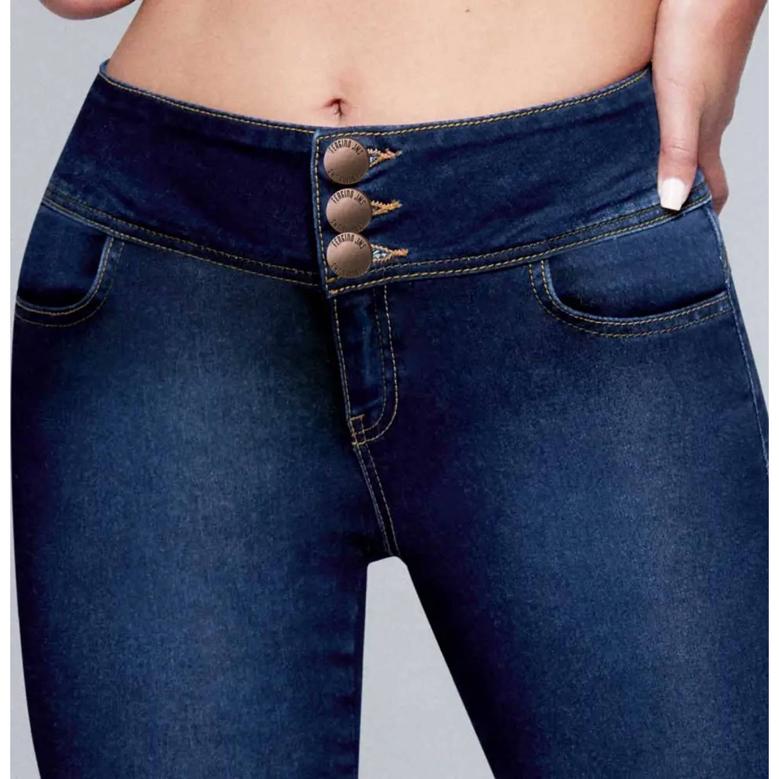 Jeans casual dama gris Fergino modelo 2251