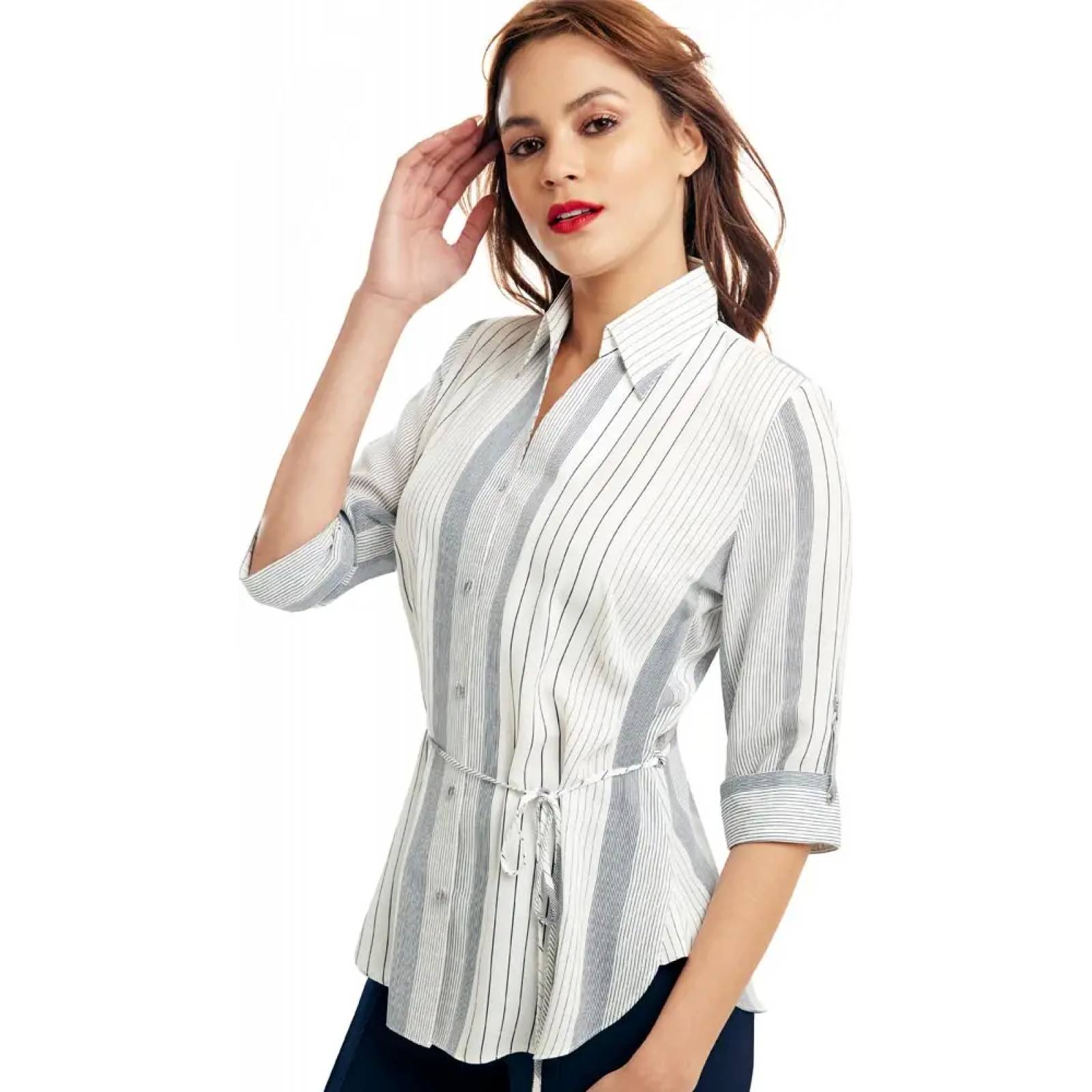 Blusa casual dama bicolor Paloma Carmin modelo 7540