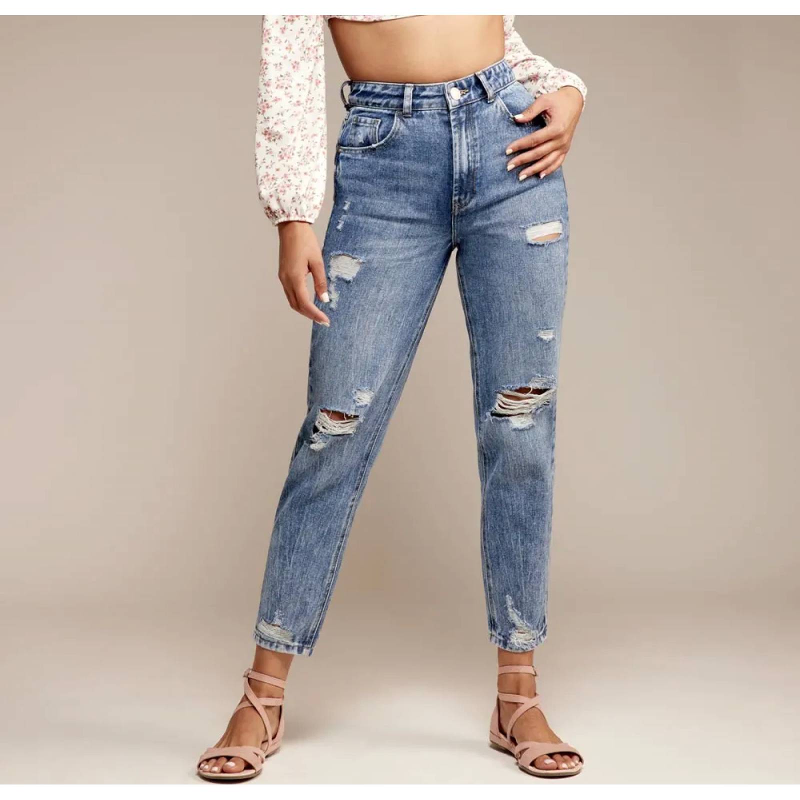 Jeans casual dama gris Atmosphere Dnm modelo MOM9