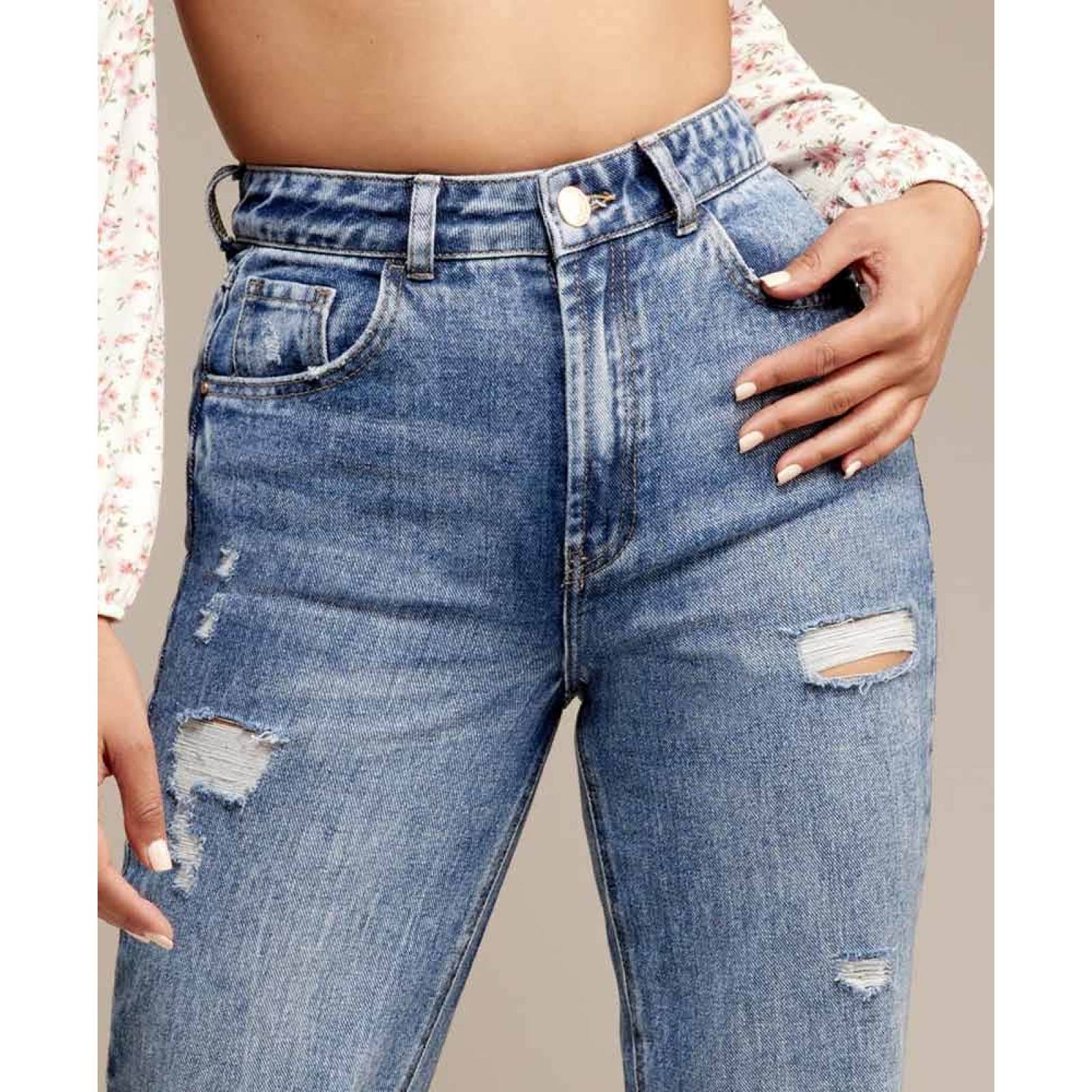 Jeans casual dama gris Atmosphere Dnm modelo MOM9