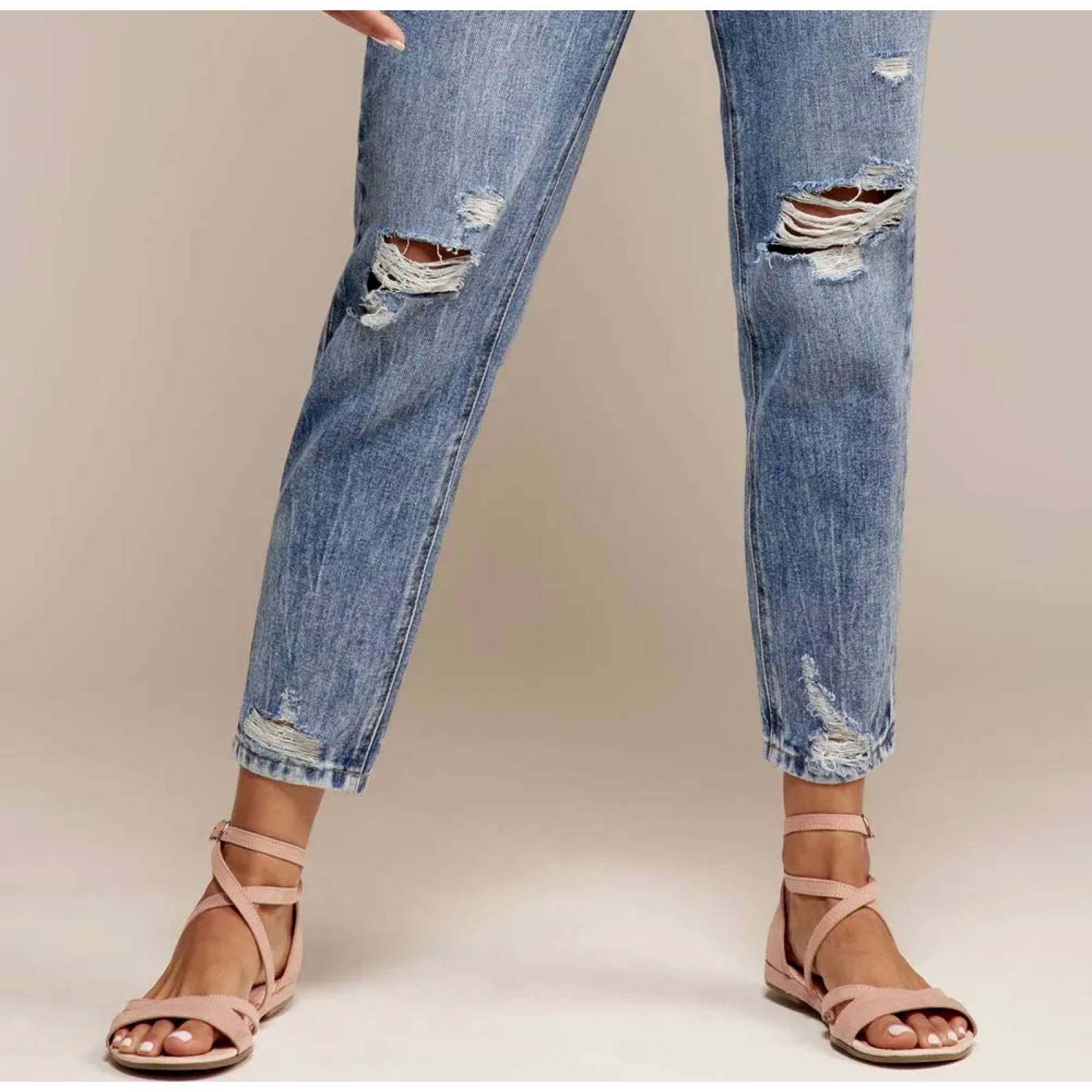 Jeans casual dama gris Atmosphere Dnm modelo MOM9