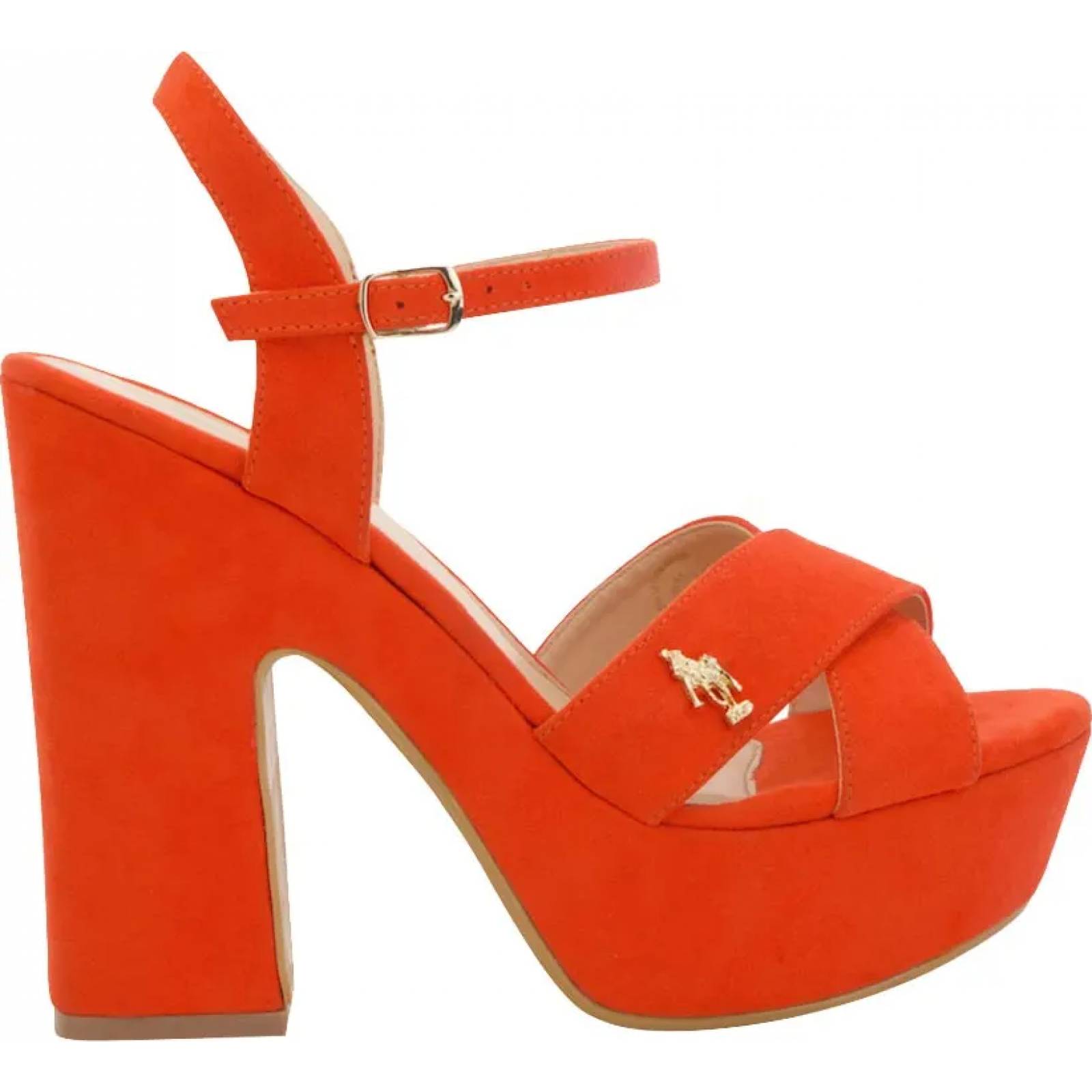 Sandalia casual dama naranja Hpc Polo modelo 8005