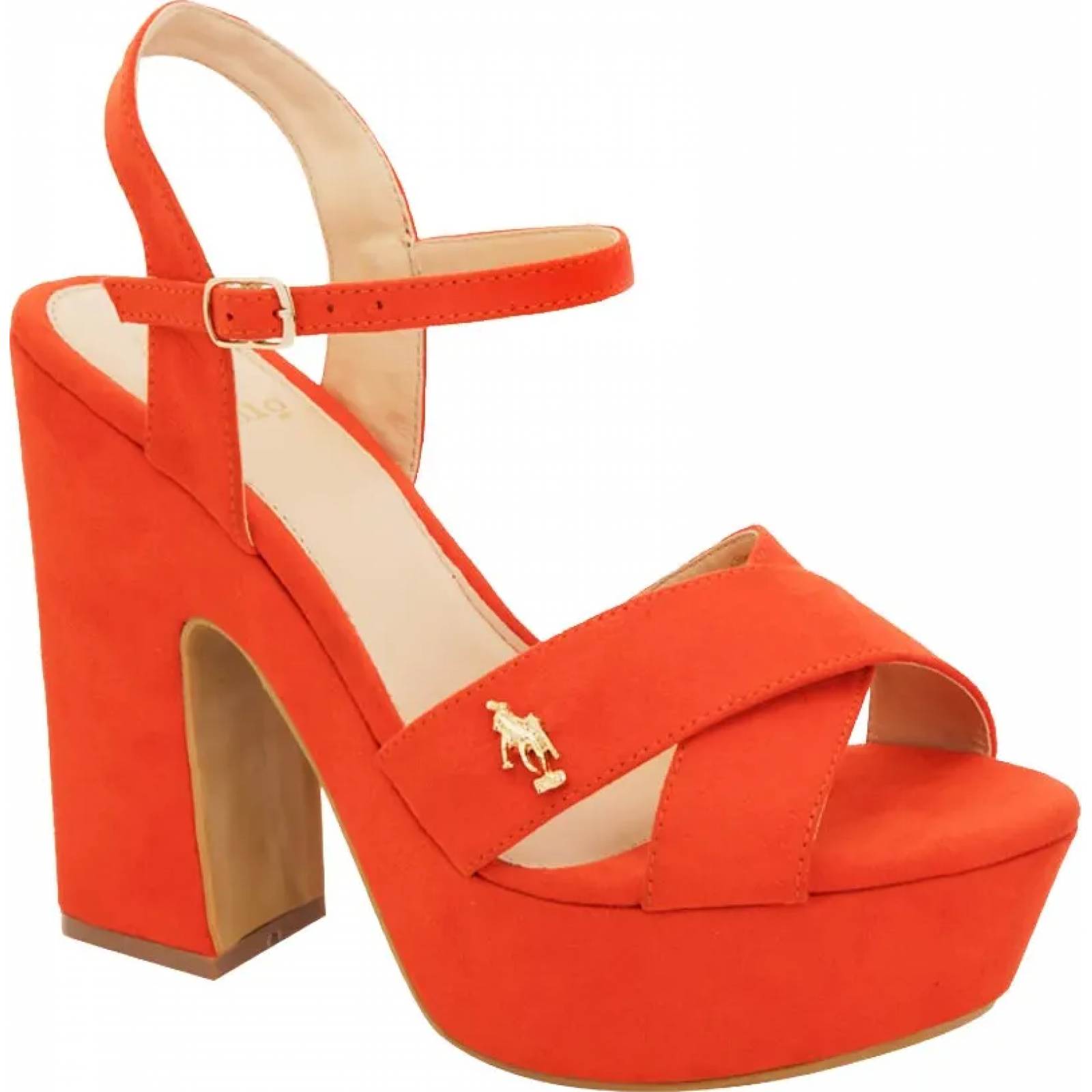 Sandalia casual dama naranja Hpc Polo modelo 8005