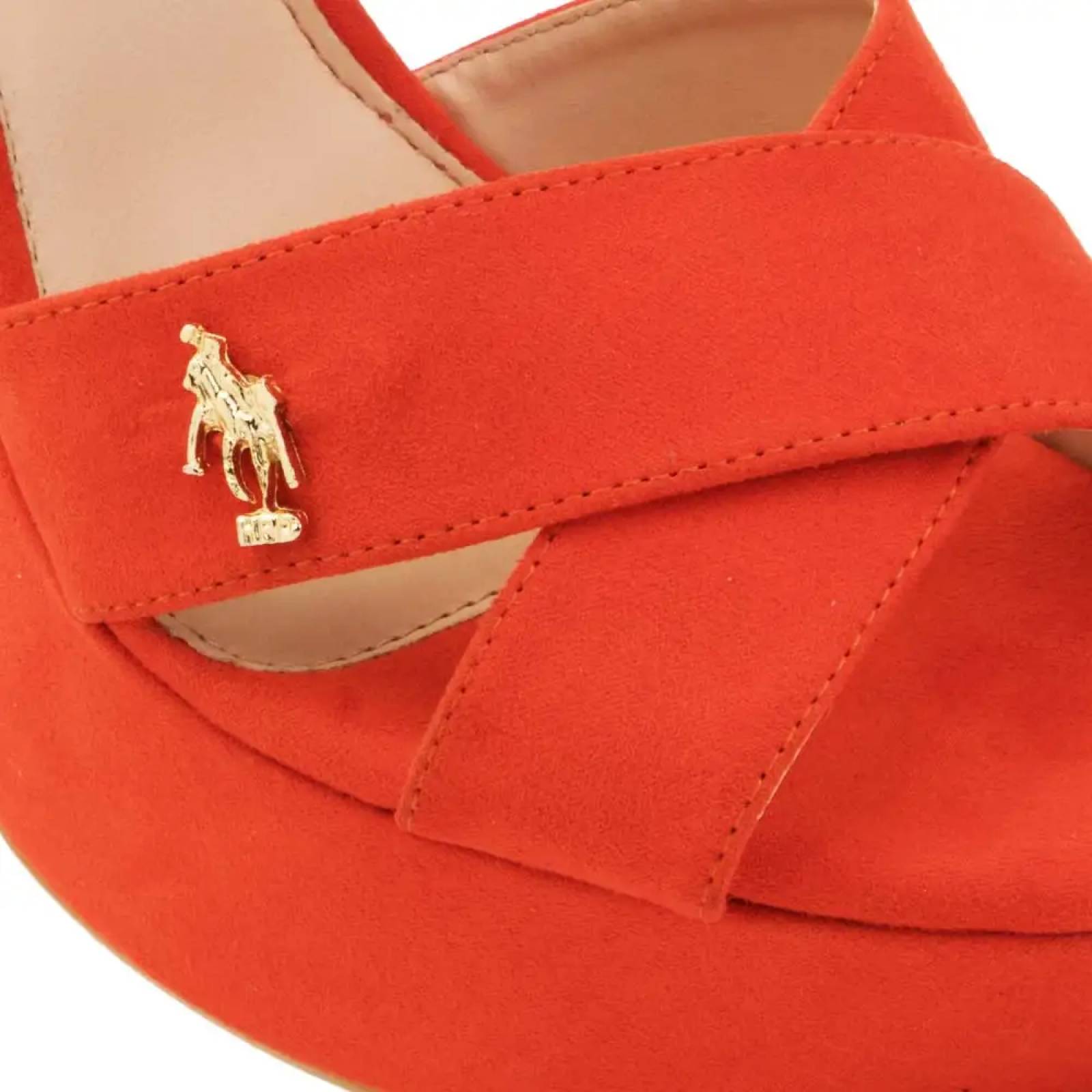 Sandalia casual dama naranja Hpc Polo modelo 8005