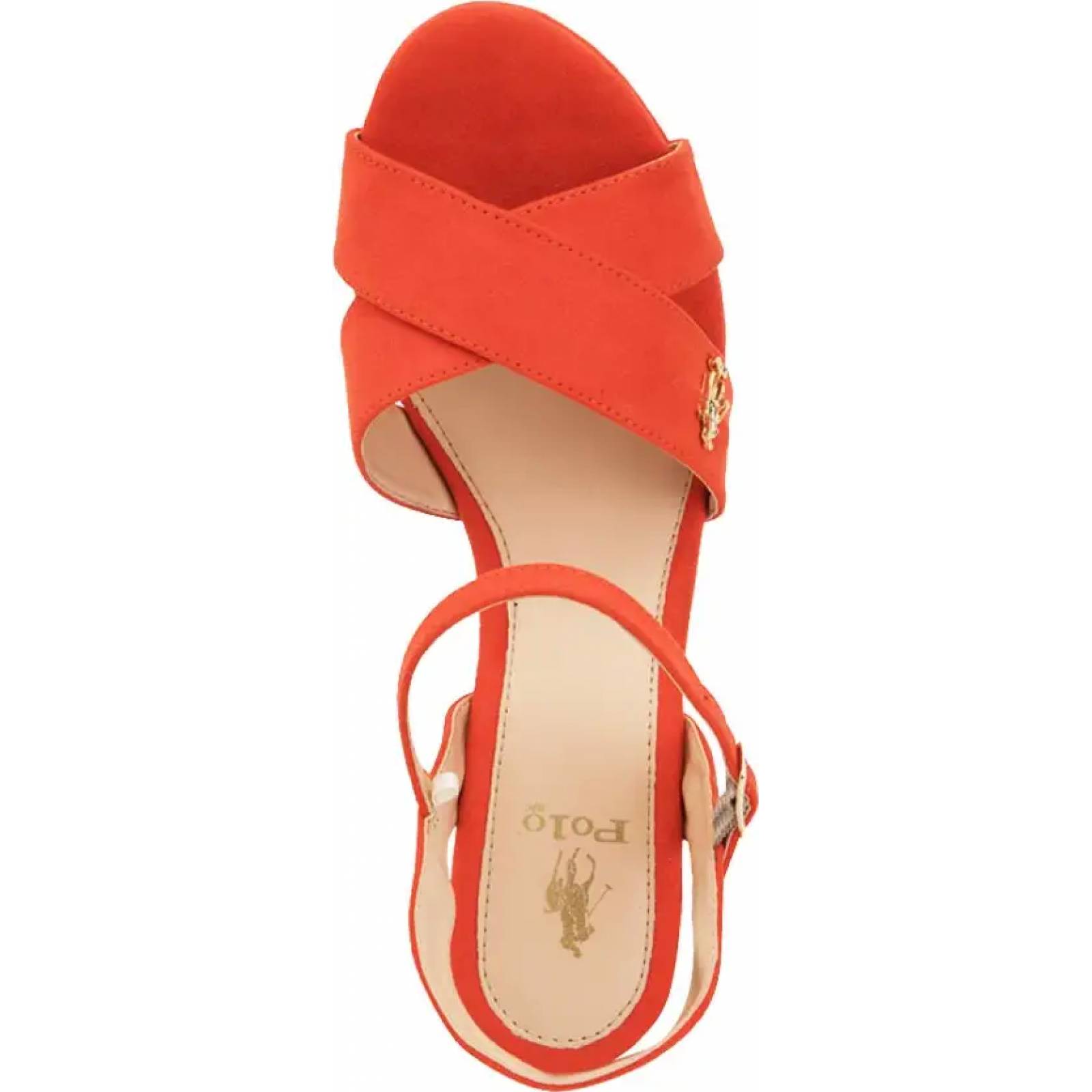 Sandalia casual dama naranja Hpc Polo modelo 8005