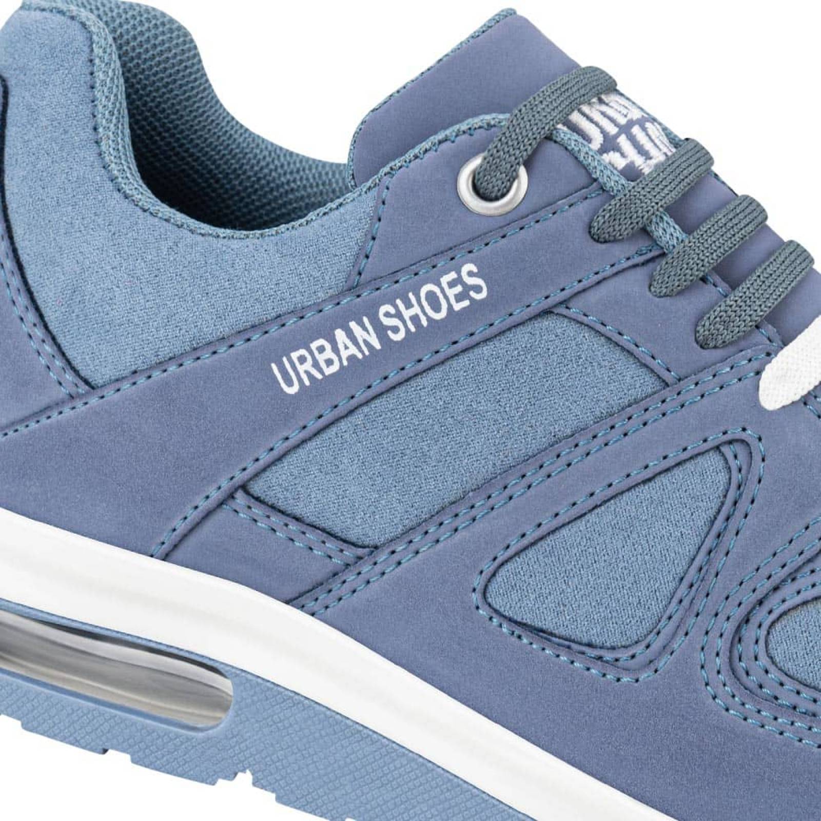 Choclo tenis casual urbano dama azul mezclilla Urban Shoes modelo 600