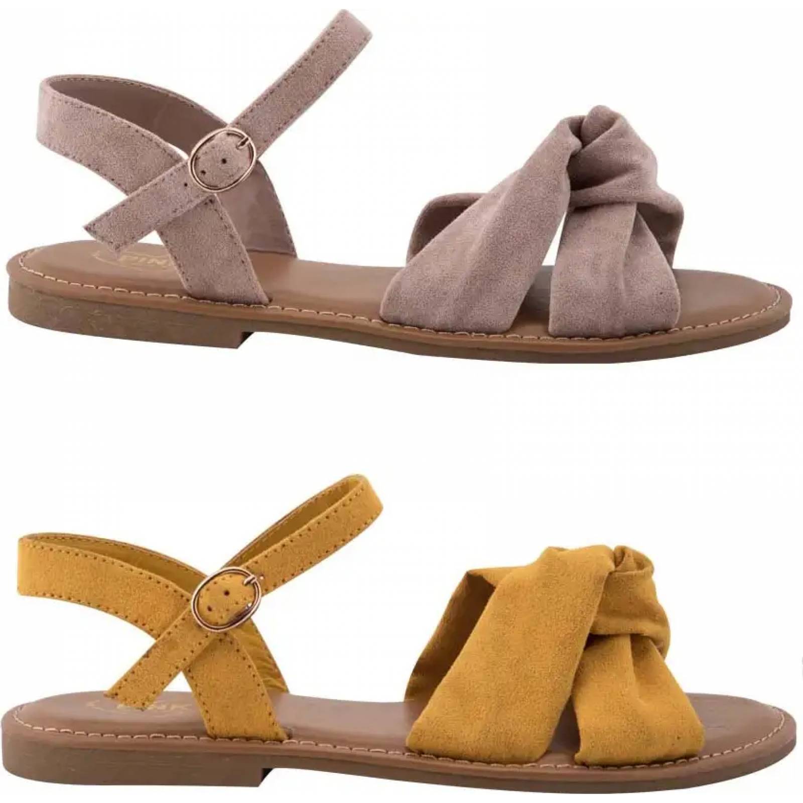 Kit 2 pares sandalia casual dama amarillo Pink By Price Shoes modelo BO13