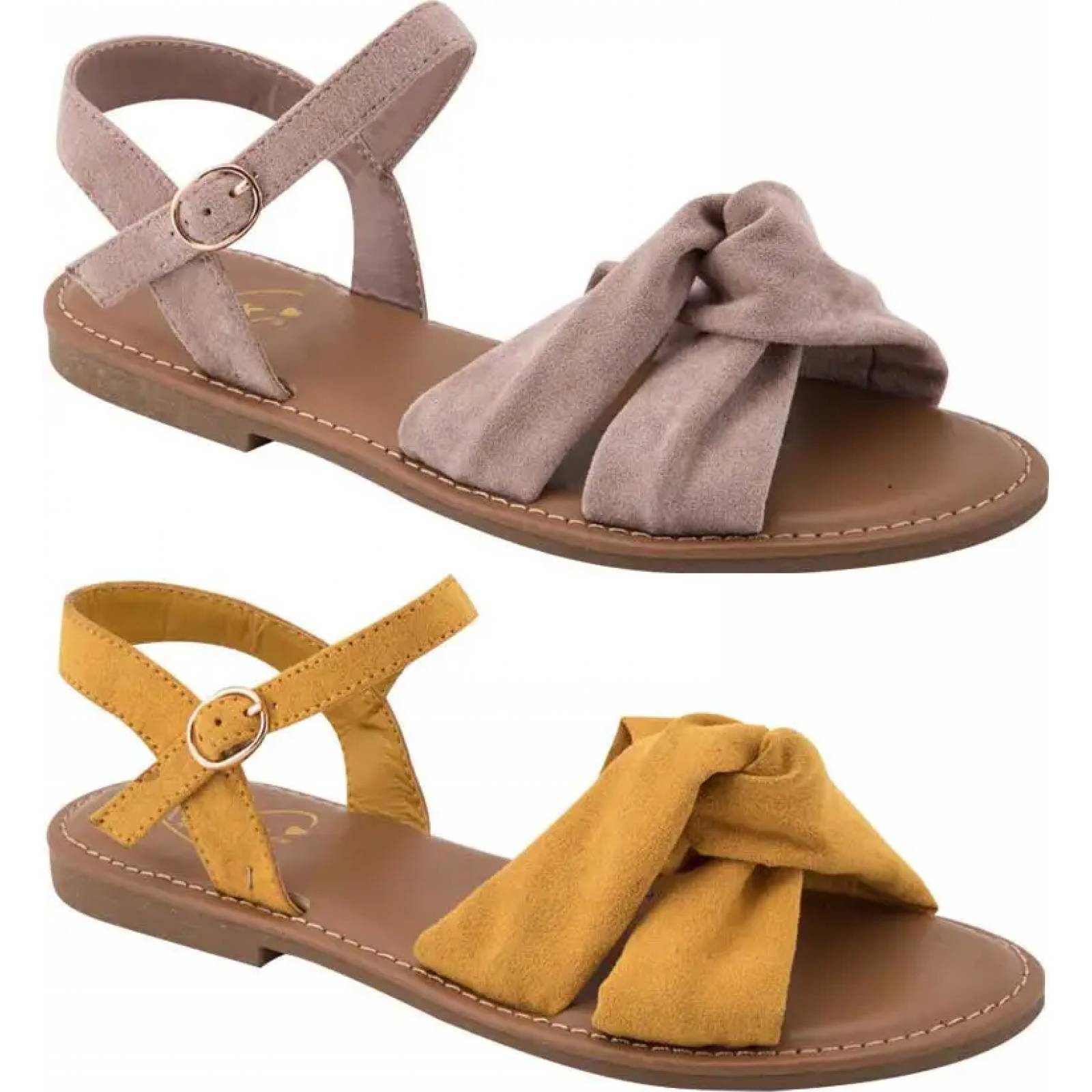 Kit 2 pares sandalia casual dama amarillo Pink By Price Shoes modelo BO13