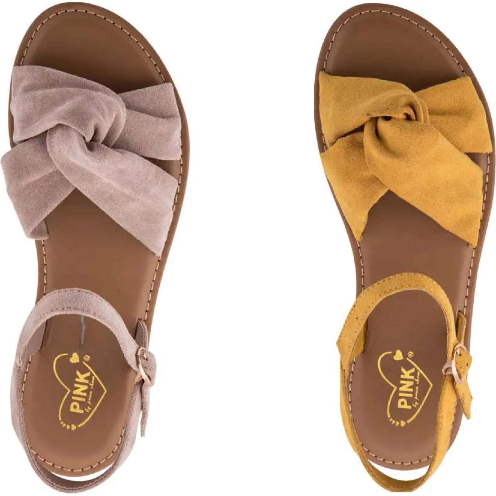 Kit 2 pares sandalia casual dama amarillo Pink By Price Shoes modelo BO13