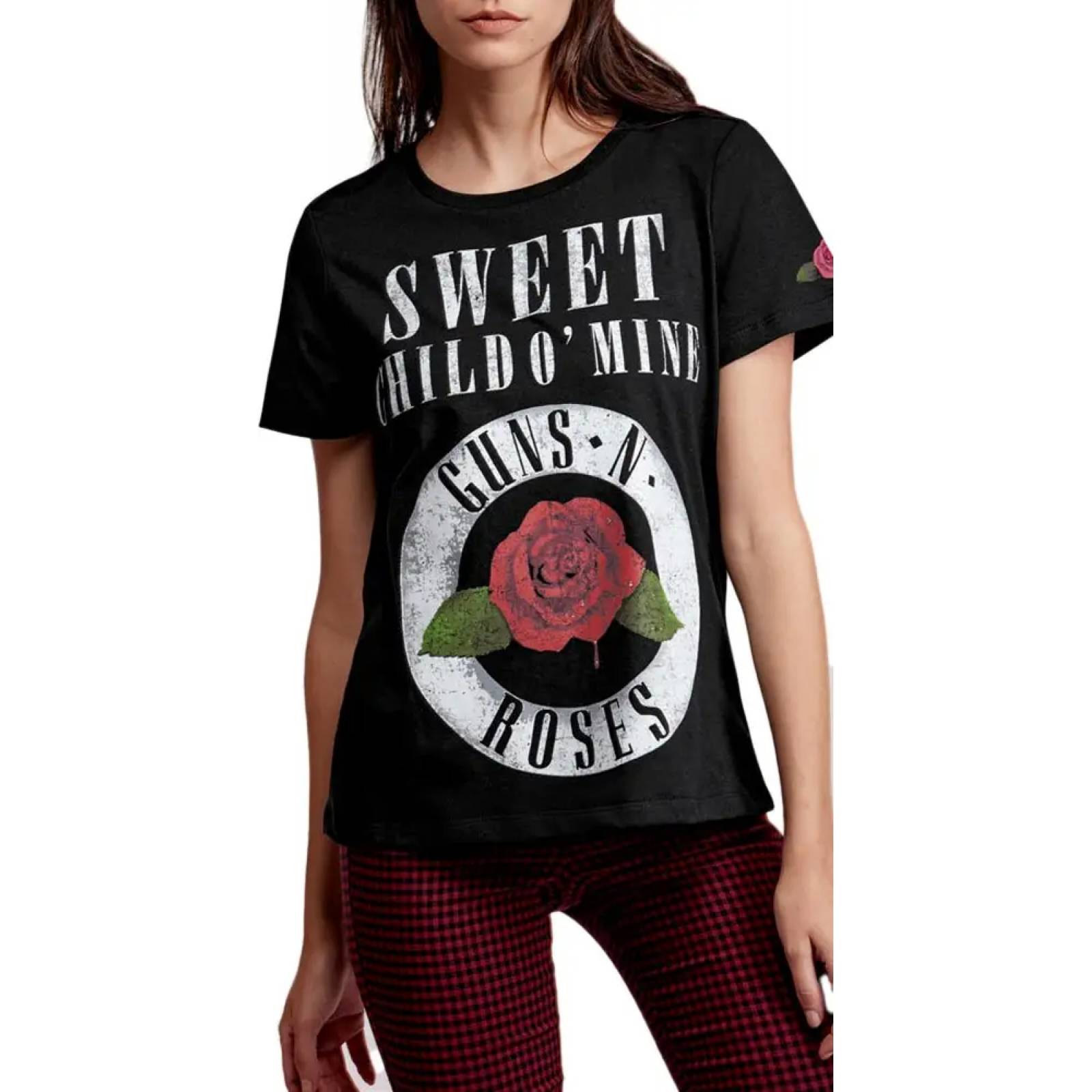 Playera casual dama negro Guns N' Roses modelo JP26
