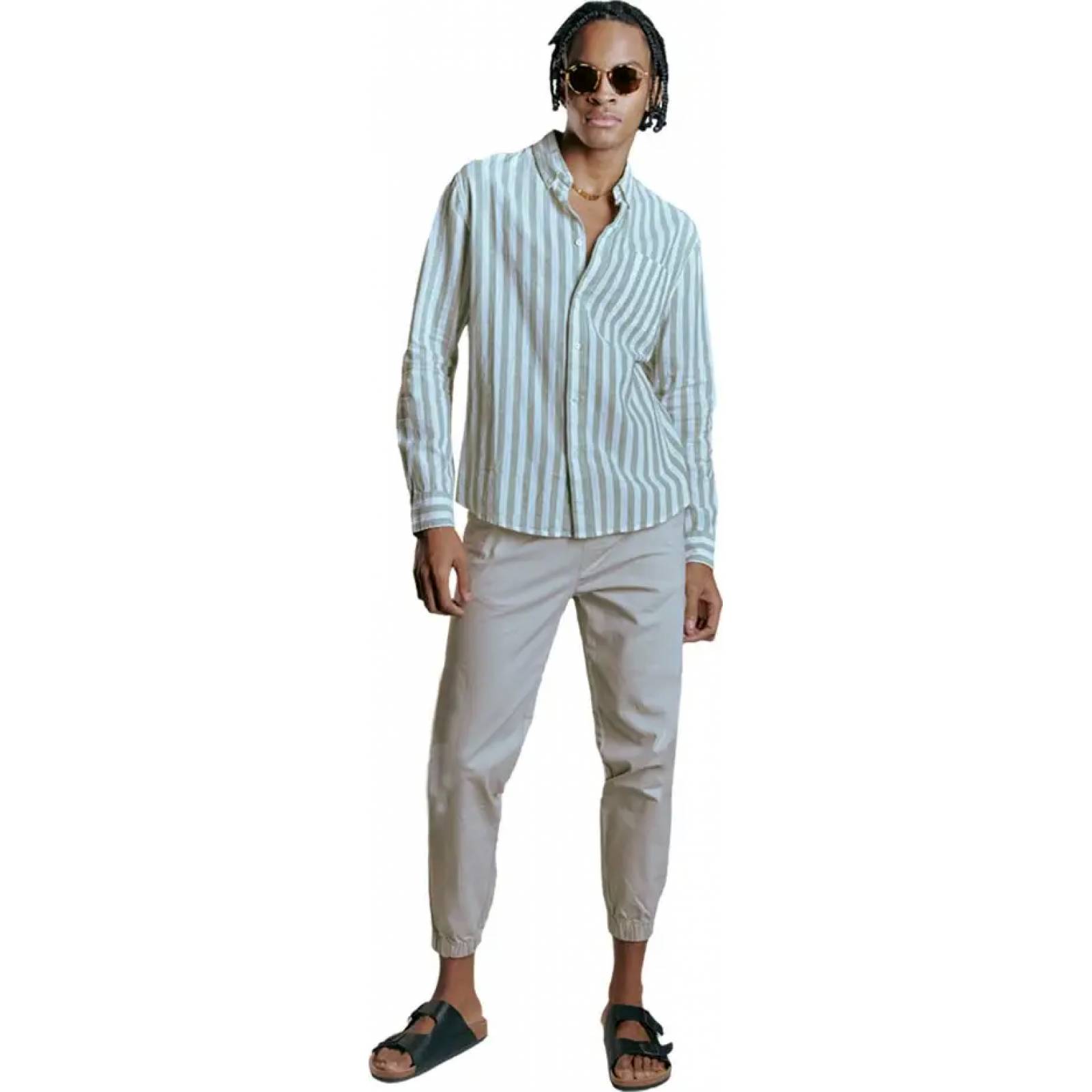 Camisa casual caballero verde Hpc Polo modelo 0558