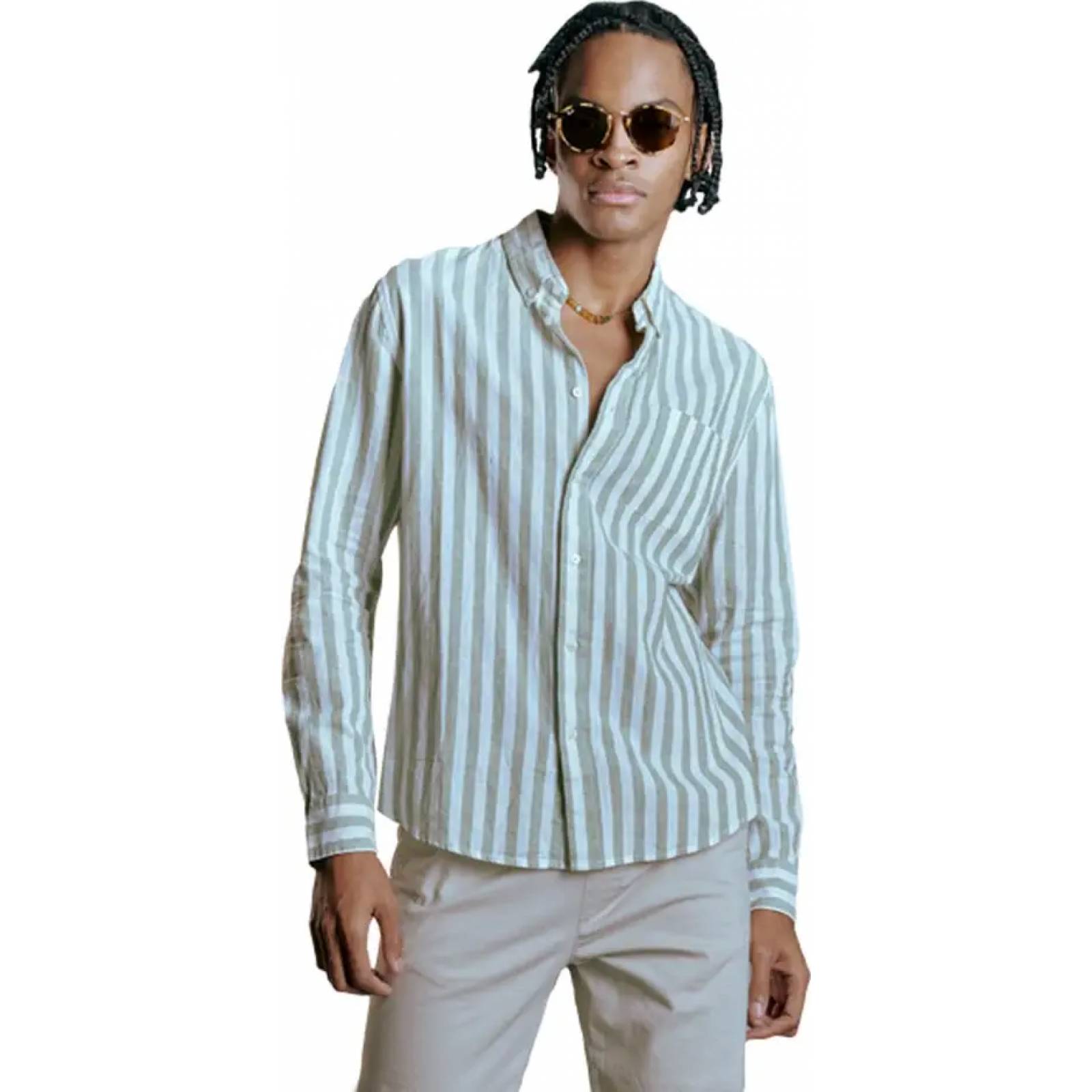 Camisa casual caballero verde Hpc Polo modelo 0558