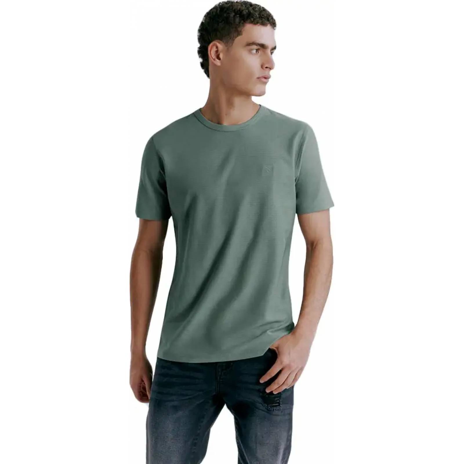 Playera casual caballero verde olivo Next & Co modelo YD99