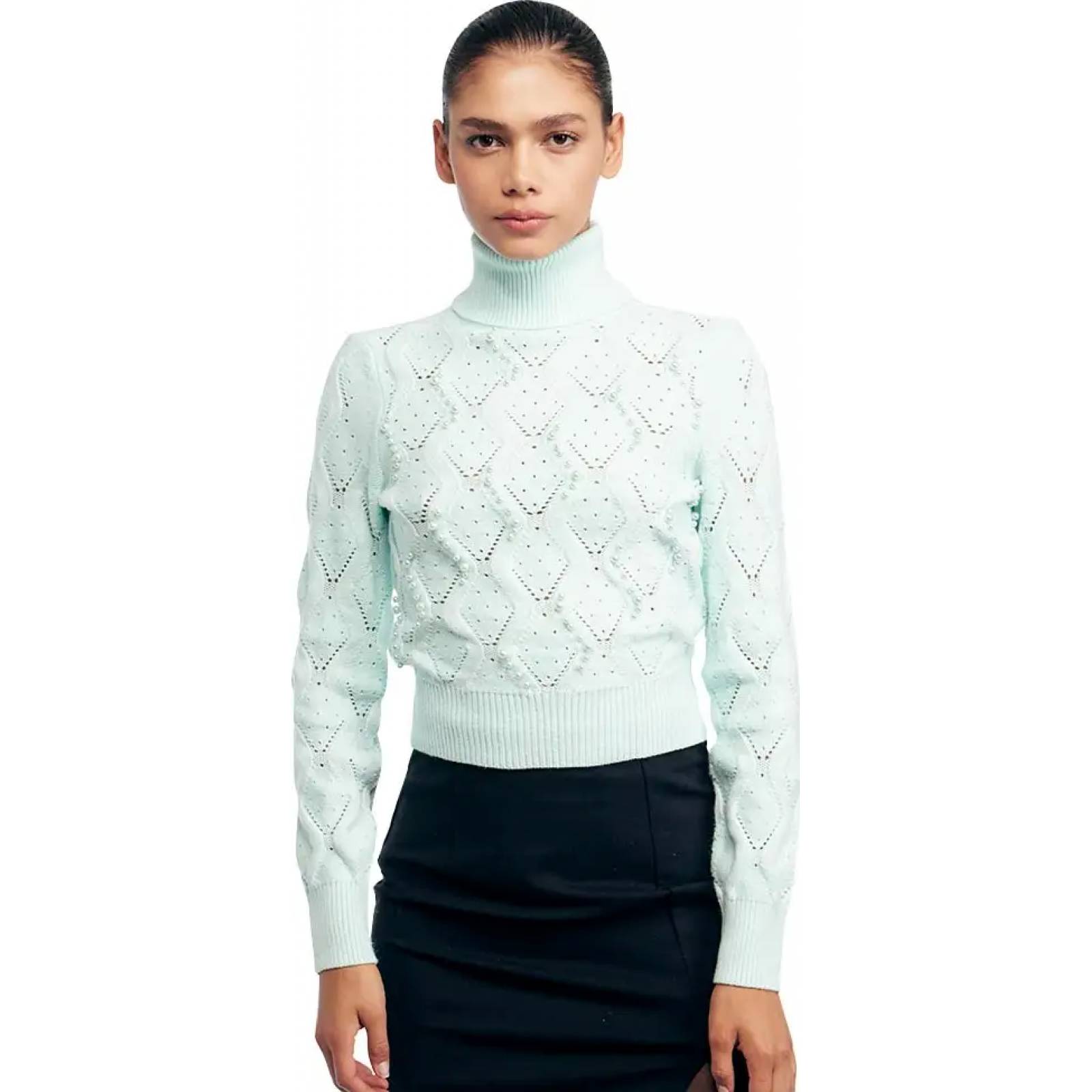 Sueter abrigadora dama azul menta Sao Paulo modelo 9116