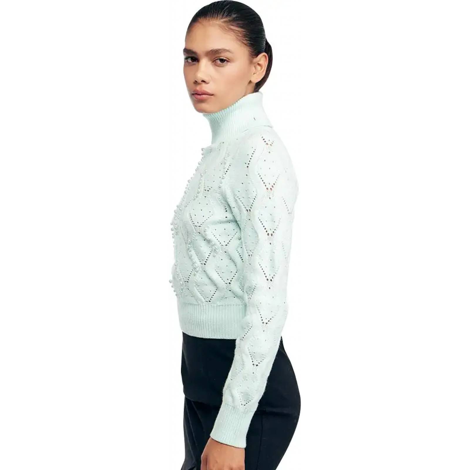 Sueter abrigadora dama azul menta Sao Paulo modelo 9116