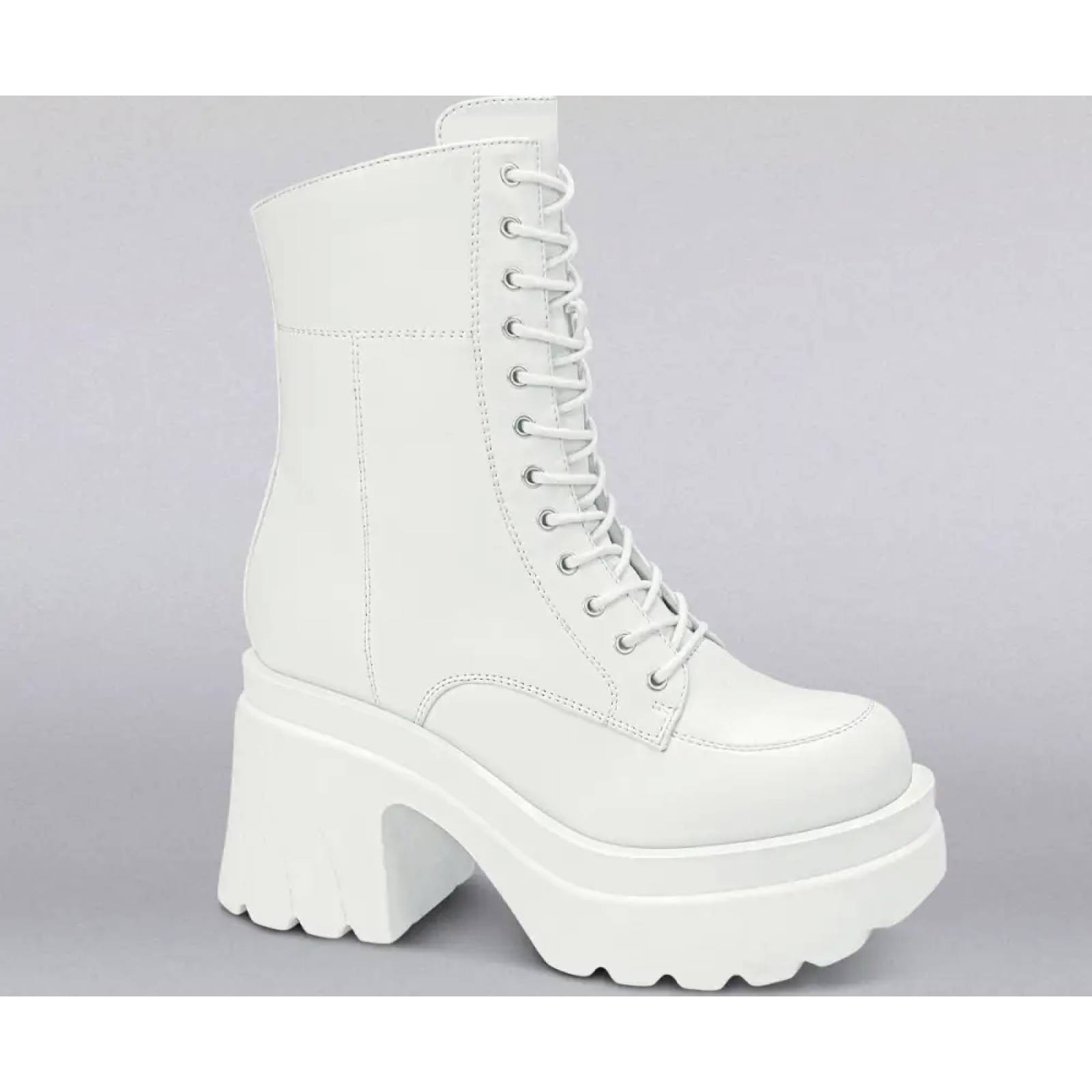 Bota militar dama blanco Belinda Peregrin modelo 2092