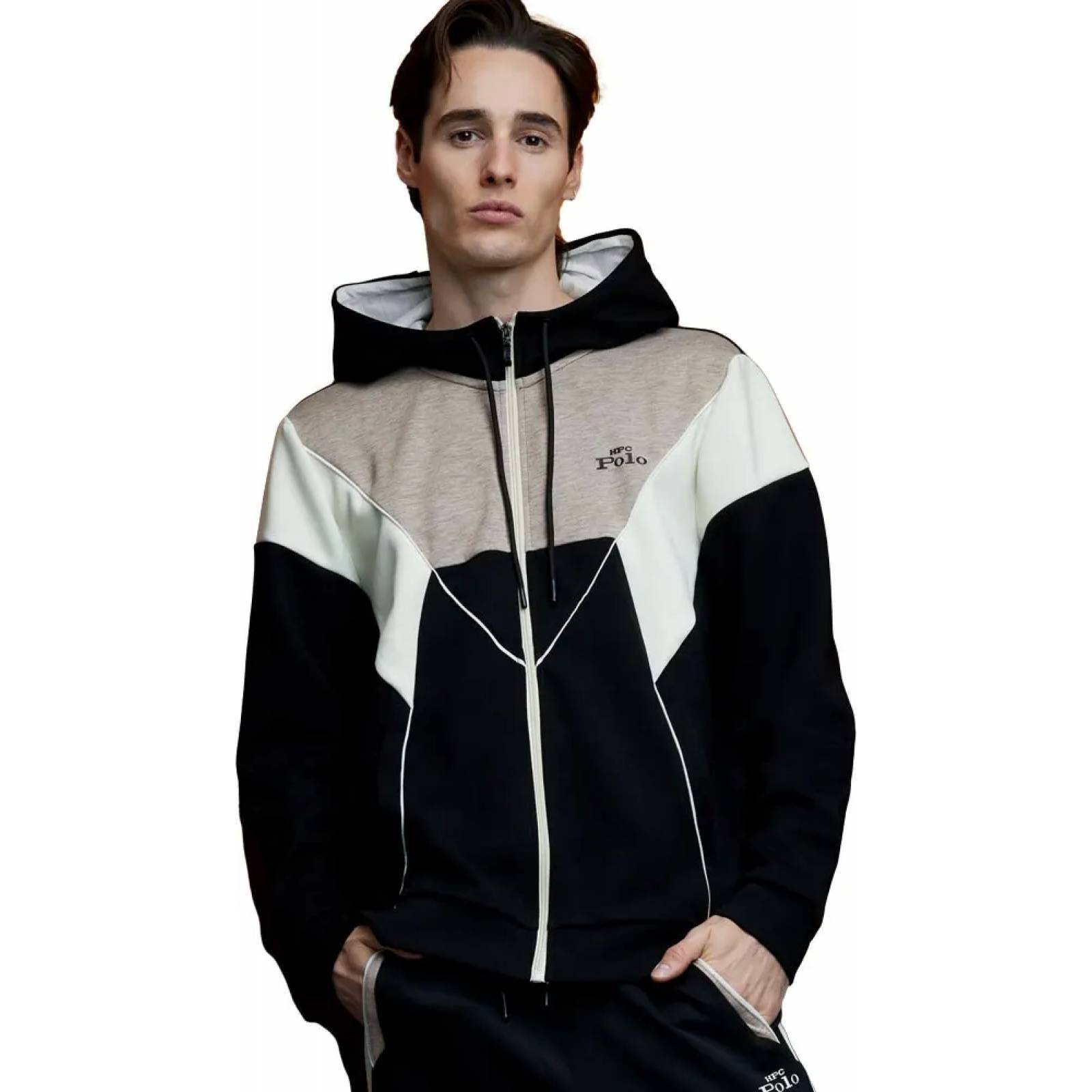 Sudadera casual caballero negro Hpc Polo modelo 3435