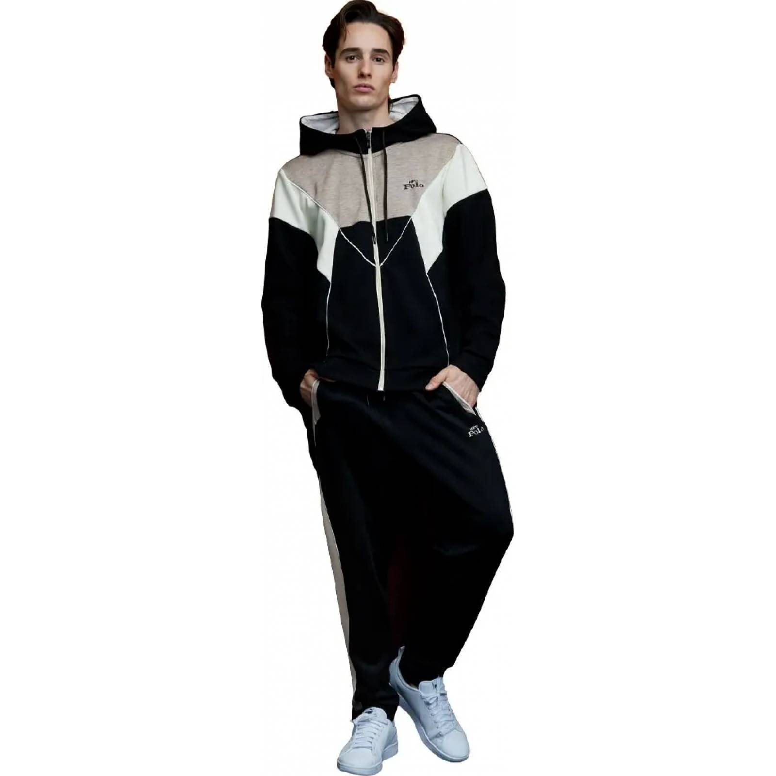 Sudadera casual caballero negro Hpc Polo modelo 3435