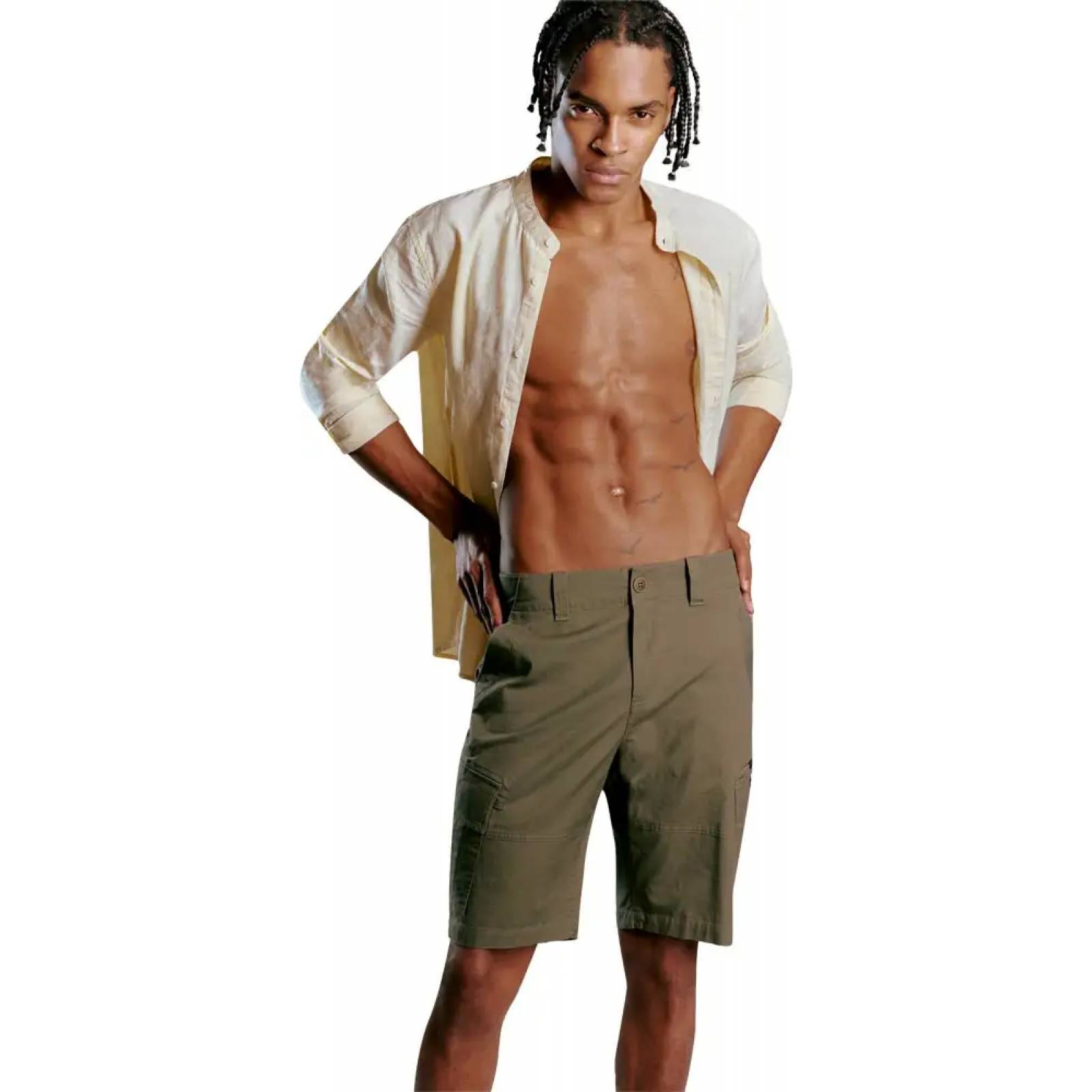 Bermuda/short casual caballero verde olivo Goodyear modelo 0420