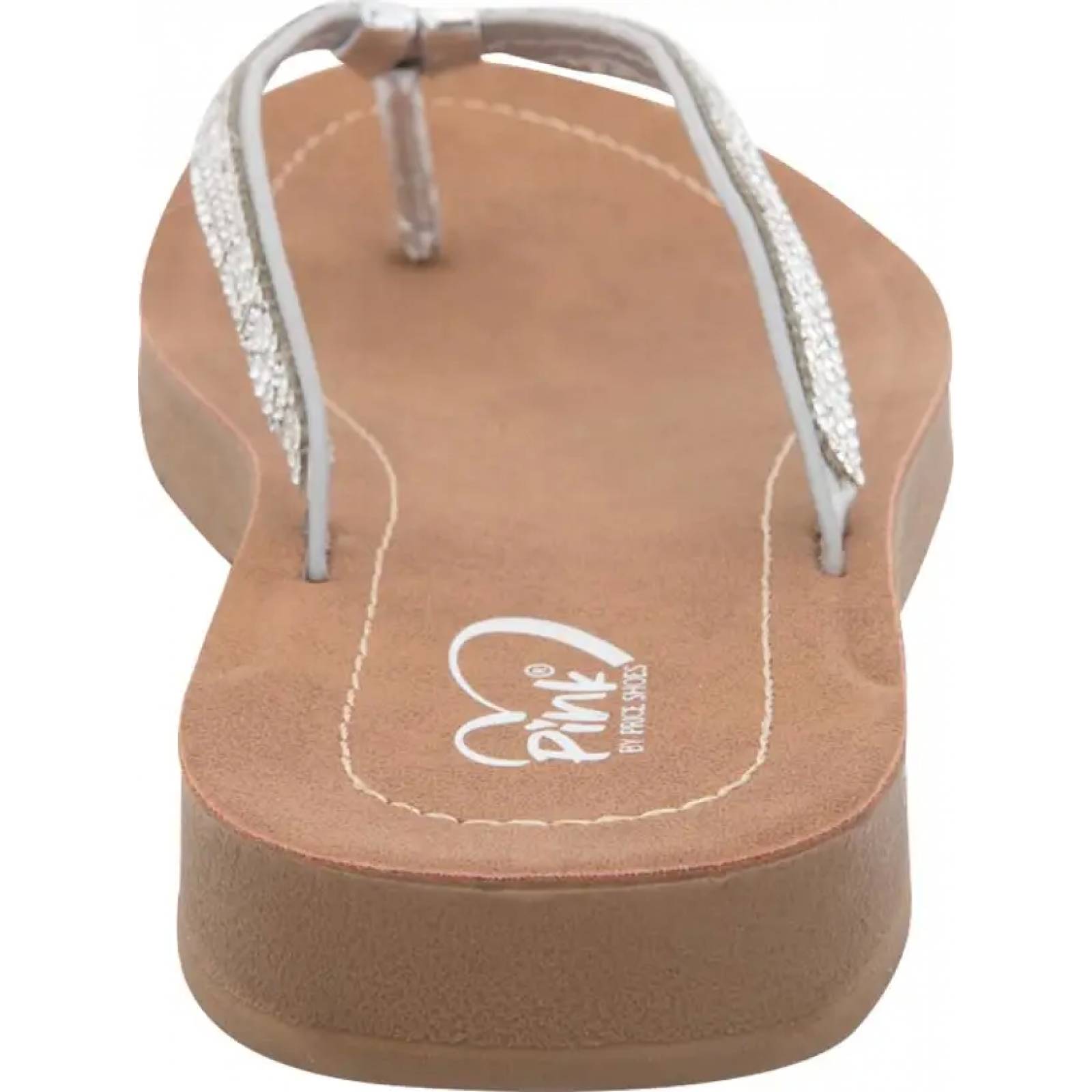 Sandalia casual dama plata Pink By Price Shoes modelo 7173