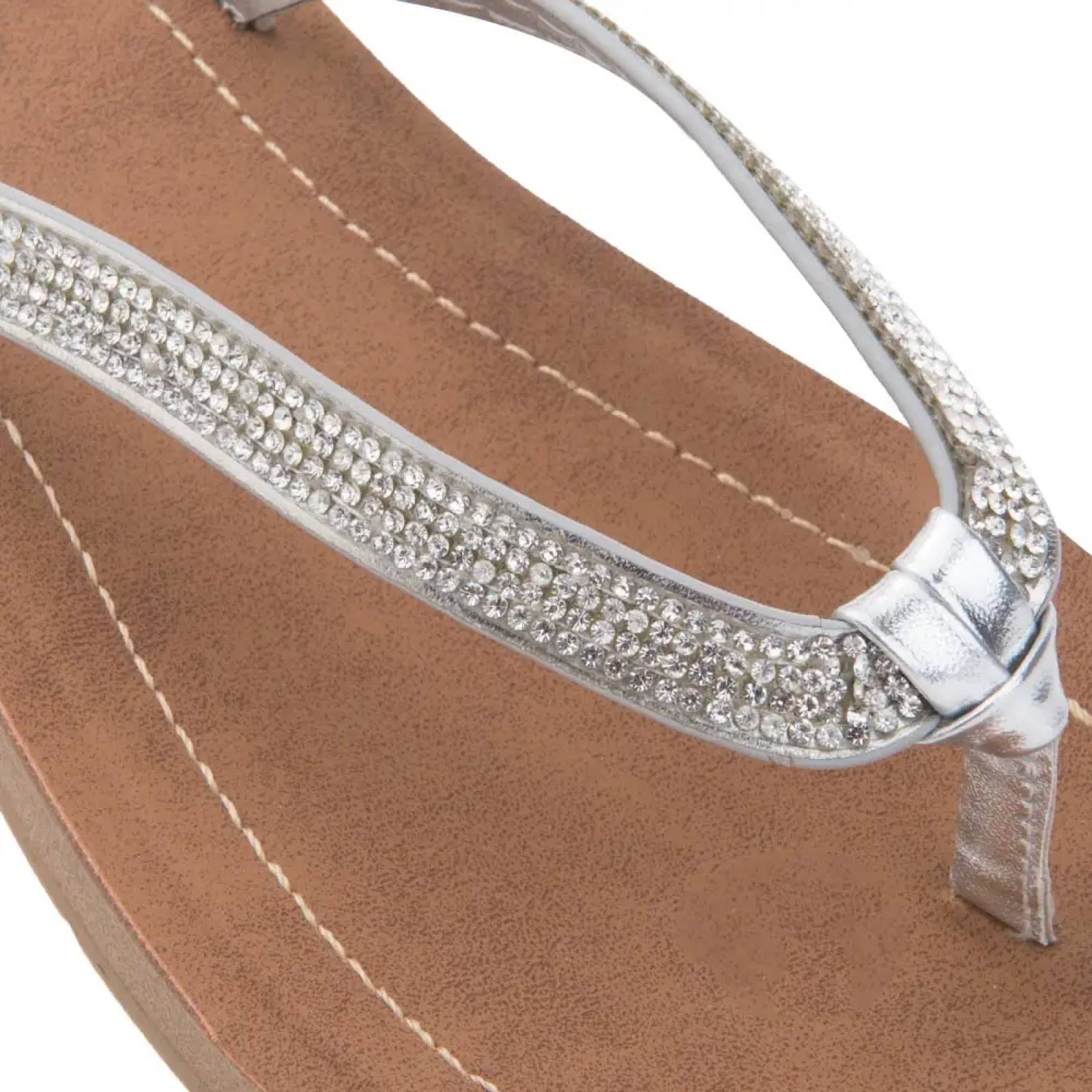 Sandalia casual dama plata Pink By Price Shoes modelo 7173